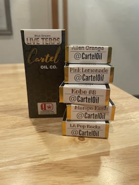 Cartel Oil Co | 510 Cartridge | Distillate | Live Terps | Hybrid | Blue Dream | 1g