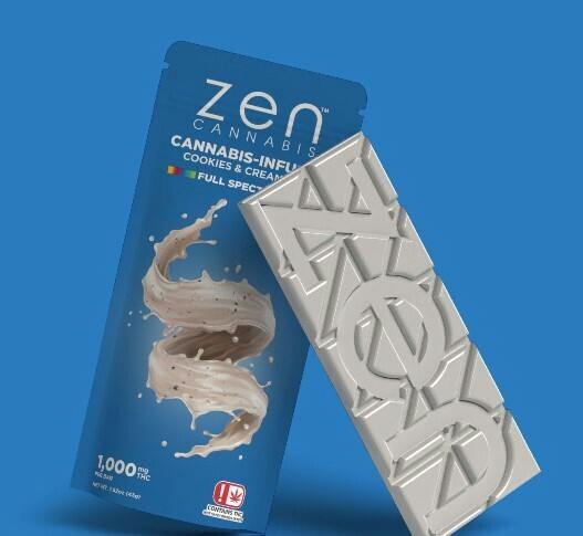 Zen Cannabis - Cookies & Cream Chocolate bar 1000mg