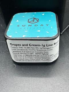 Sunday Extracts - Grapes & Cream 1g Live Resin