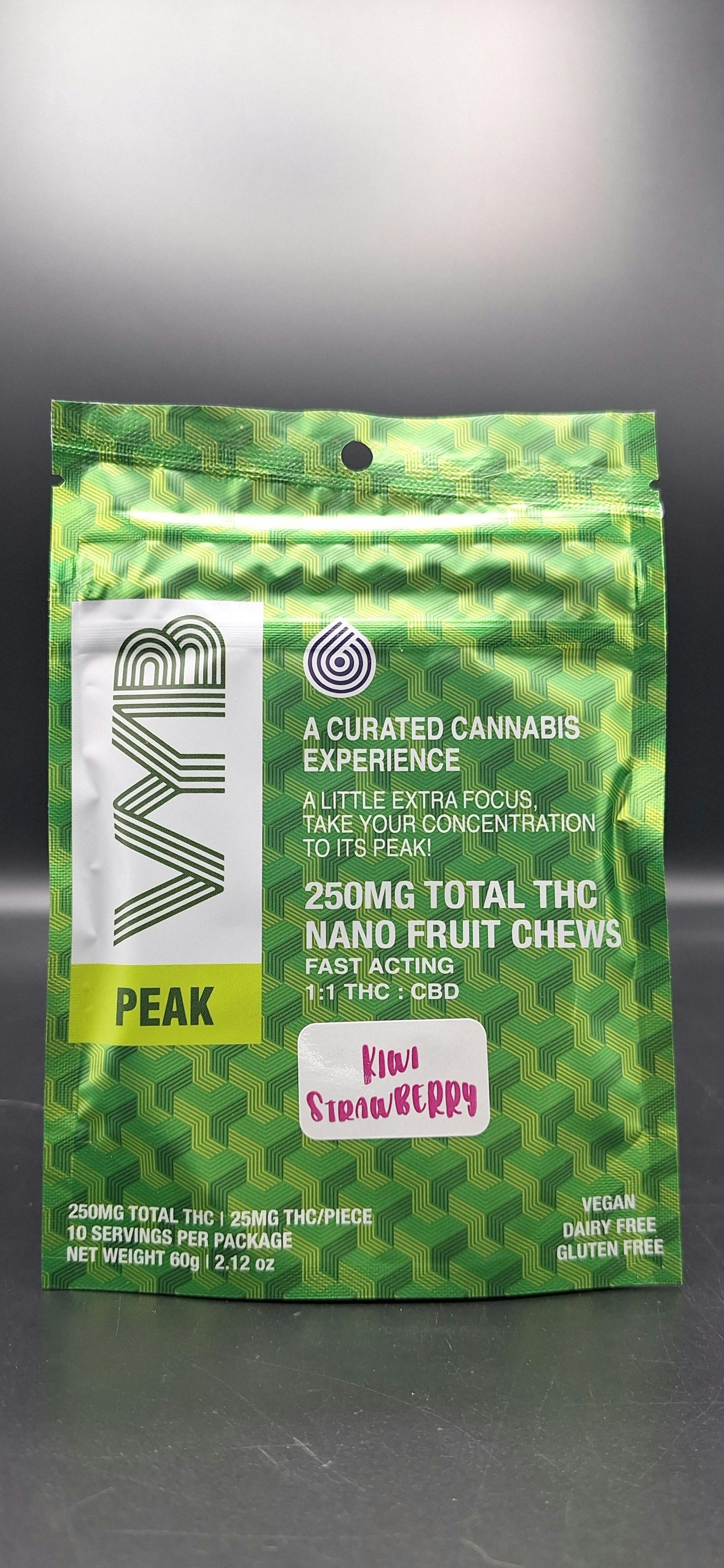 VYB - PEAK Nano 250mg Gummies - (Kiwi Strawberry)