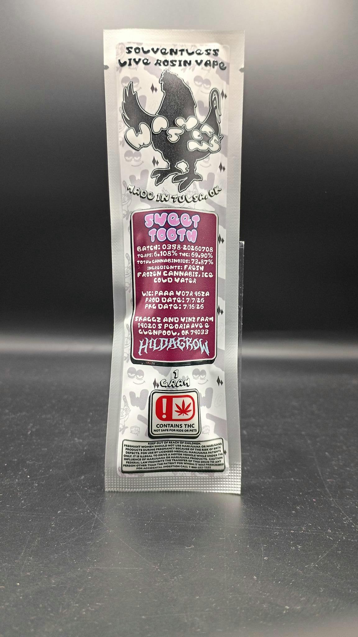 Washers - Sweet Tooth 1g Live Rosin Disposable