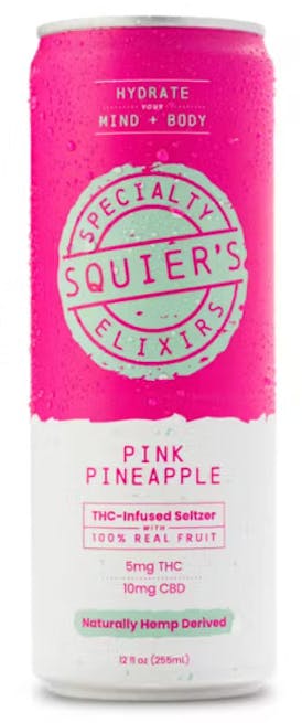 Squier's: Pink Pineapple Infused Seltzer 5mg THC/10mg CBD