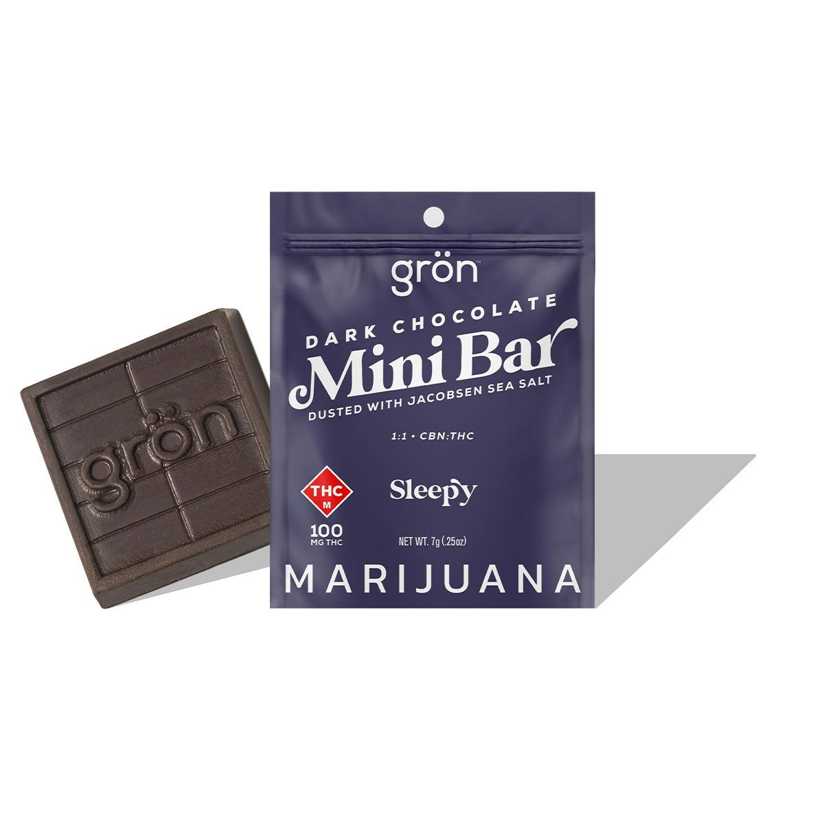 Dark Chocolate Mini Bar | 1:1 CBN:THC Sleepy Indica | 100mg (1pc)