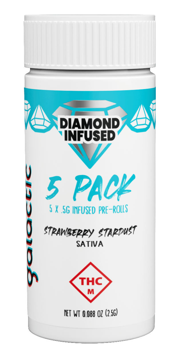 Strawberry Stardust | 5pk Diamond Infused Pre-Rolls | 0.5g Each