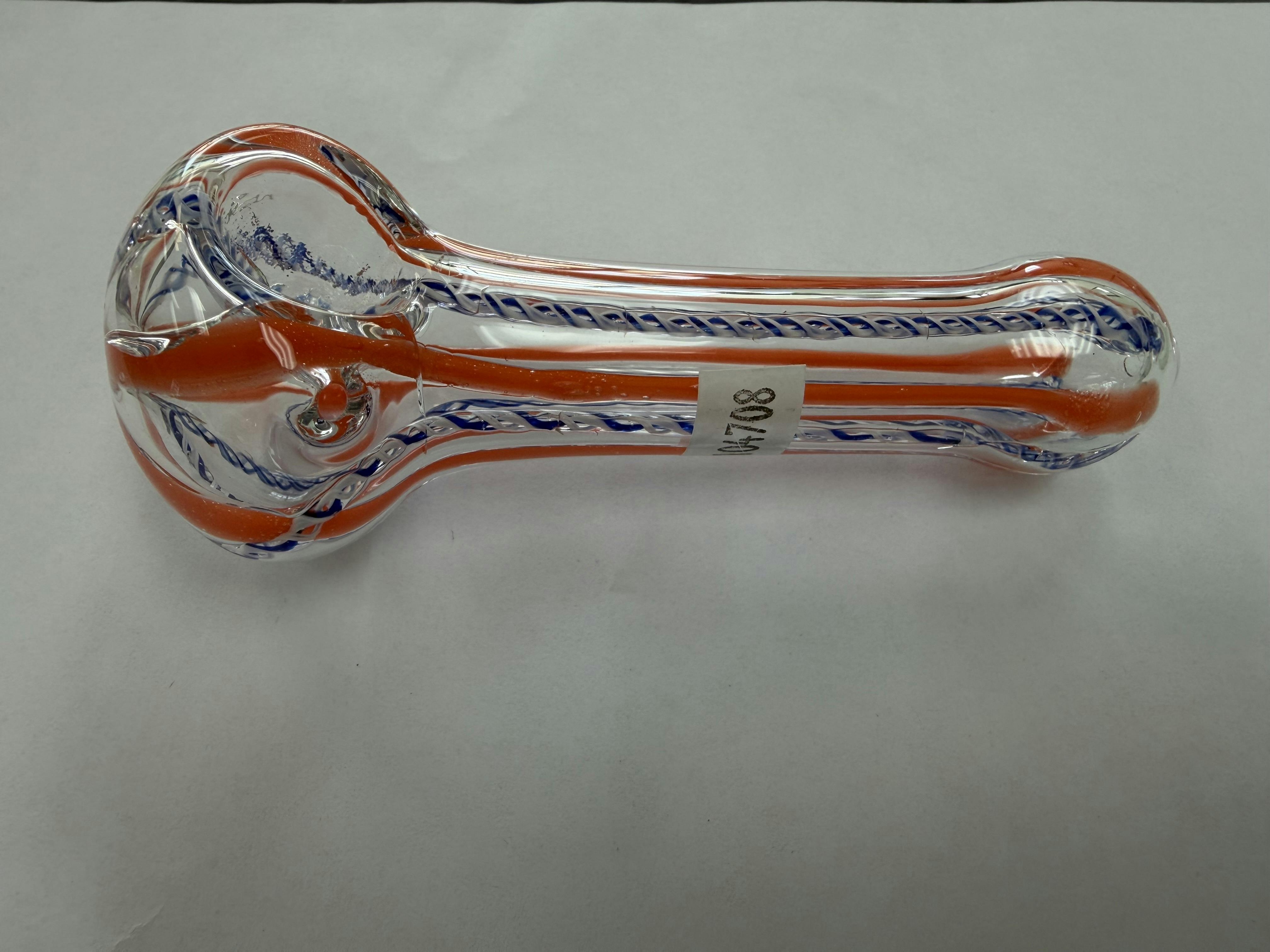 (#3) 4 in. Orange/Blue Glass Pipe