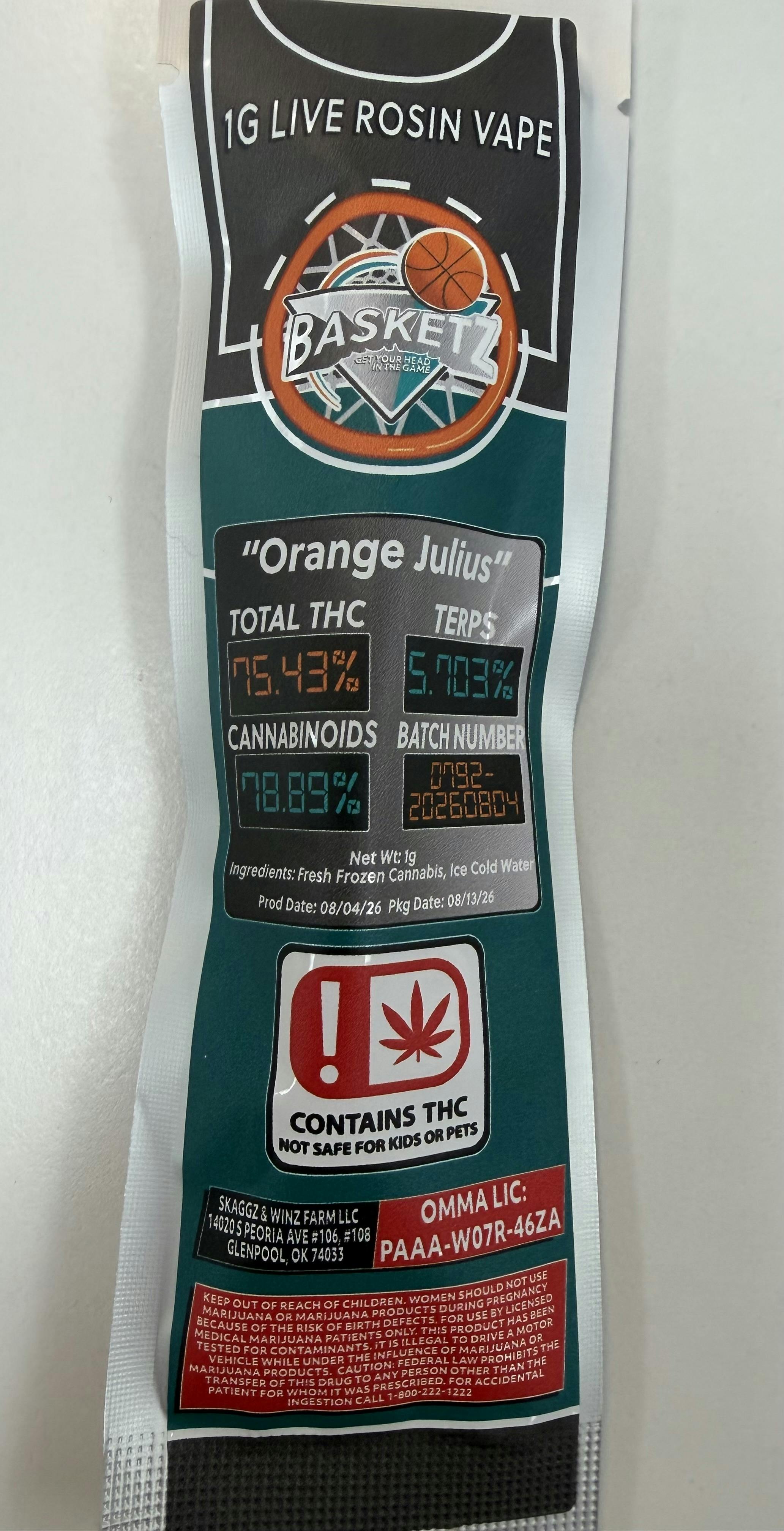 Orange Julius - Basketz 1g Rosin Vape