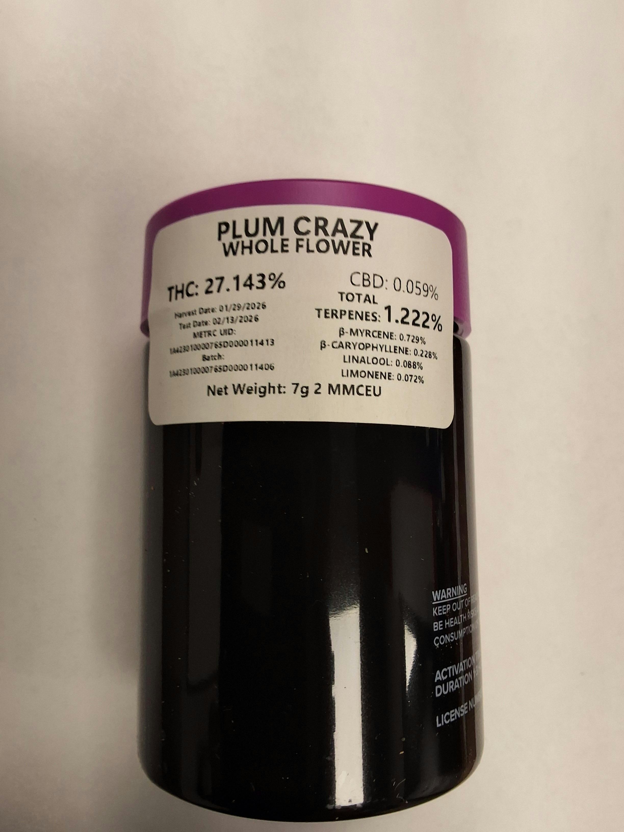 Plum Crazy 7g 27.14%THC 1.22%TERP - GRUV - INDICA DOM