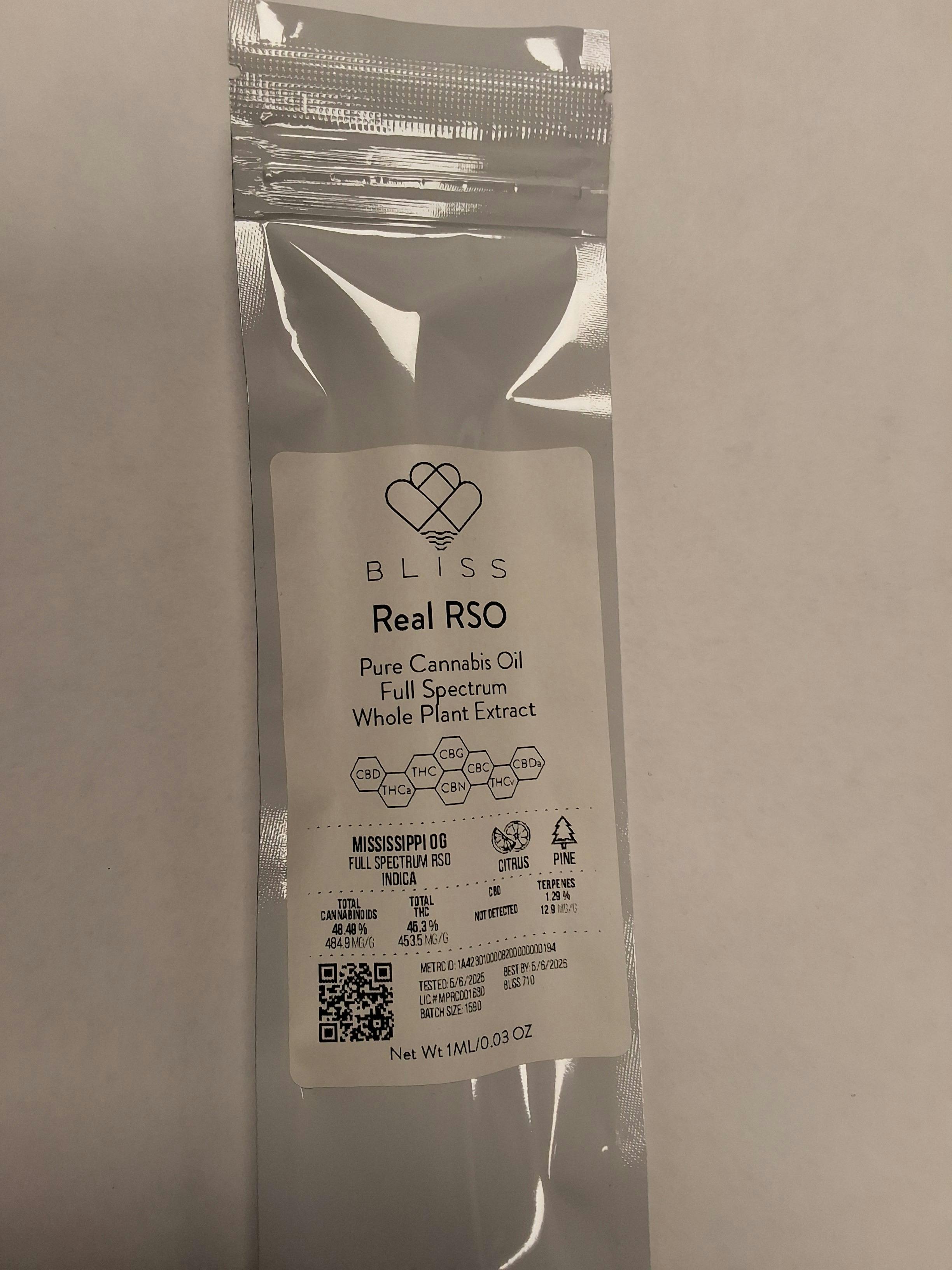 RSO - MS OG 1G - BLISS 710 - INDICA at High Street Dispensary