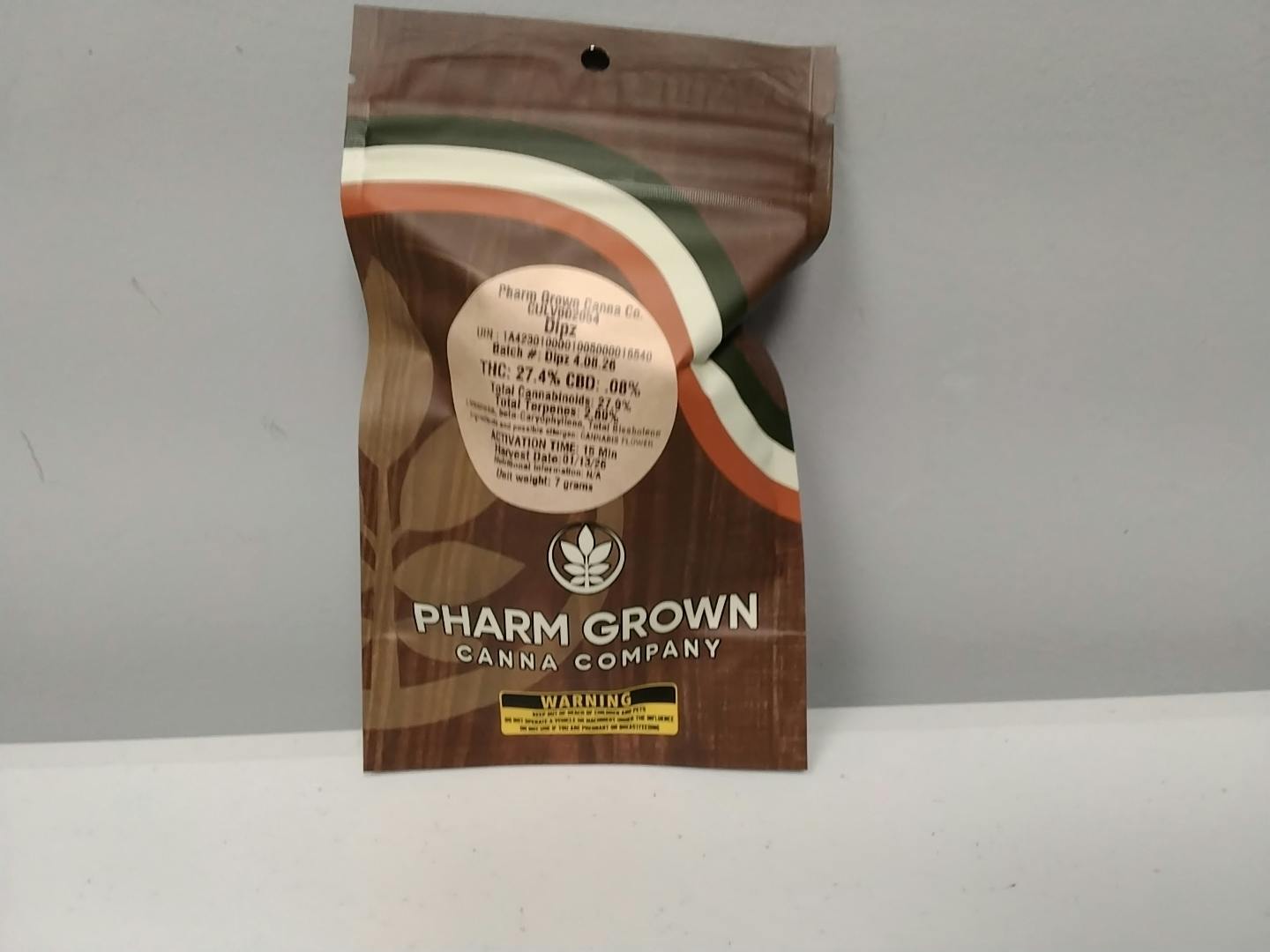 Dipz - 7g 27.4%THC 2.89%TERP - PHARM GROWN - INDICA