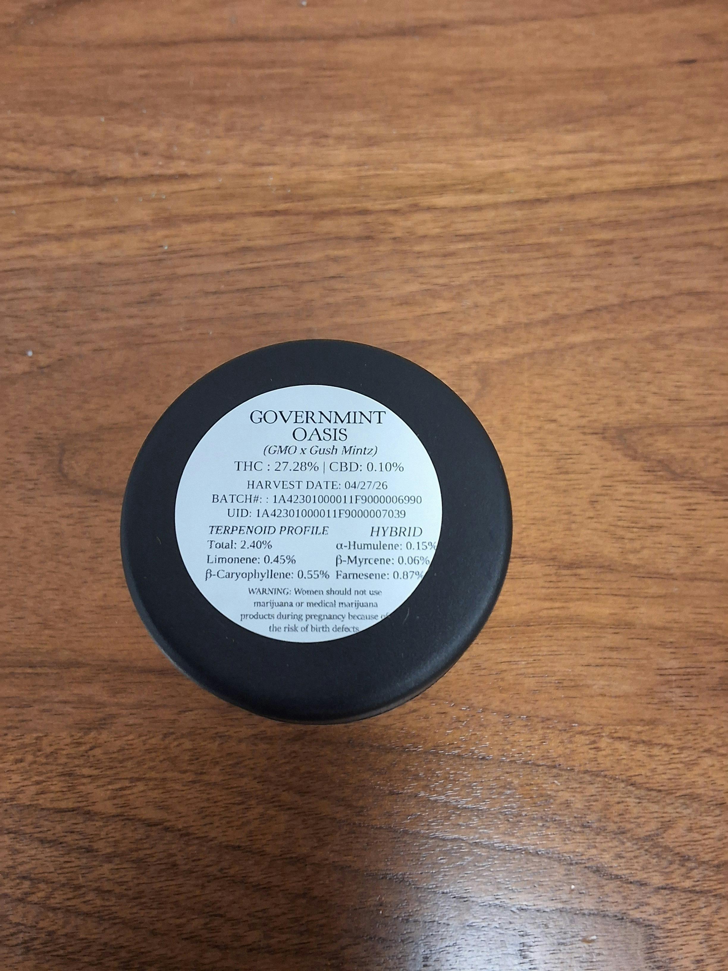 Governmint Oasis 3.5g 27%THC 2.4%TERP - SHC - HYBRID