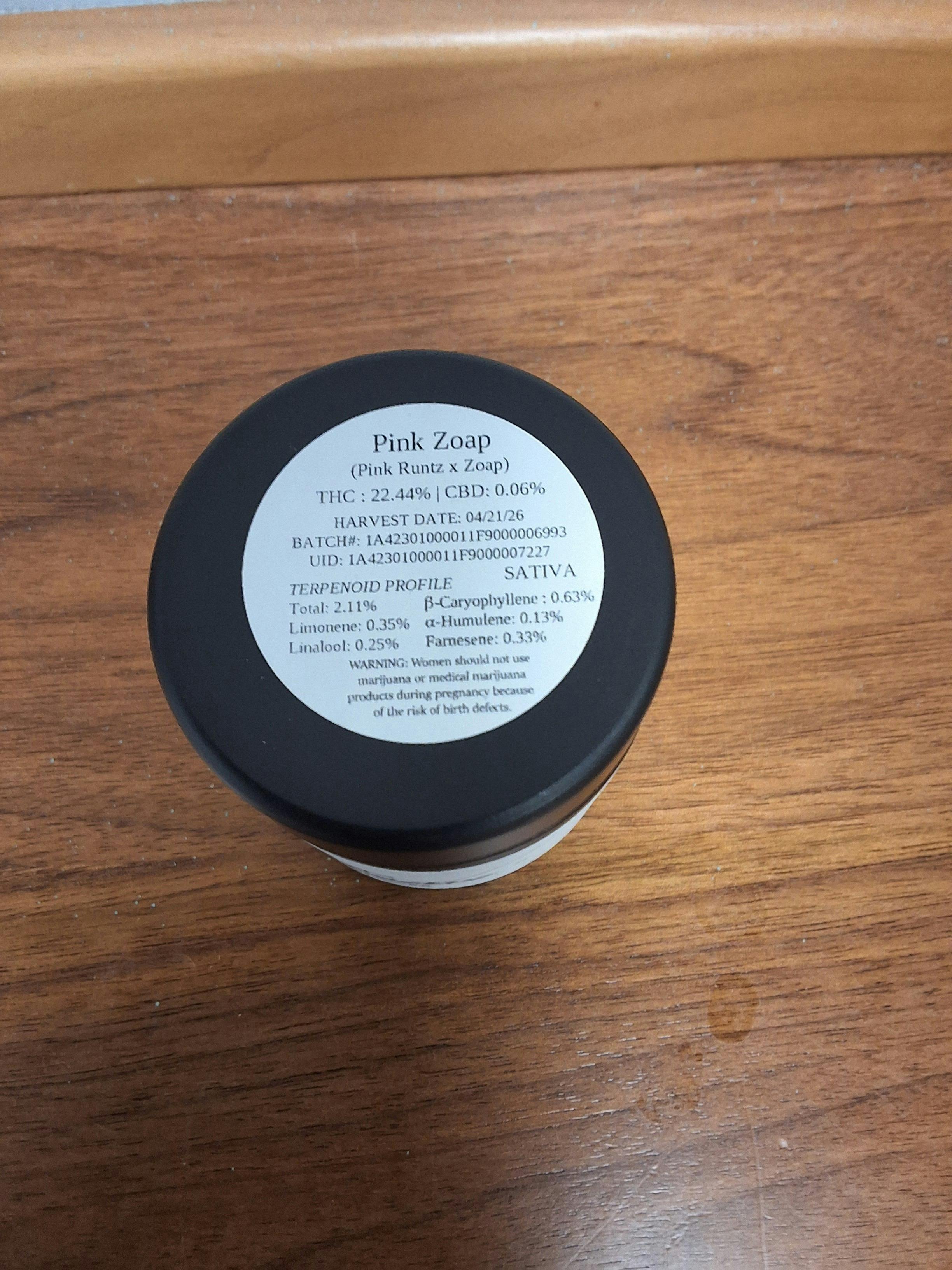Pink Zoap 3.5g 22%THC 2.11%TERP - SHC - SATIVA
