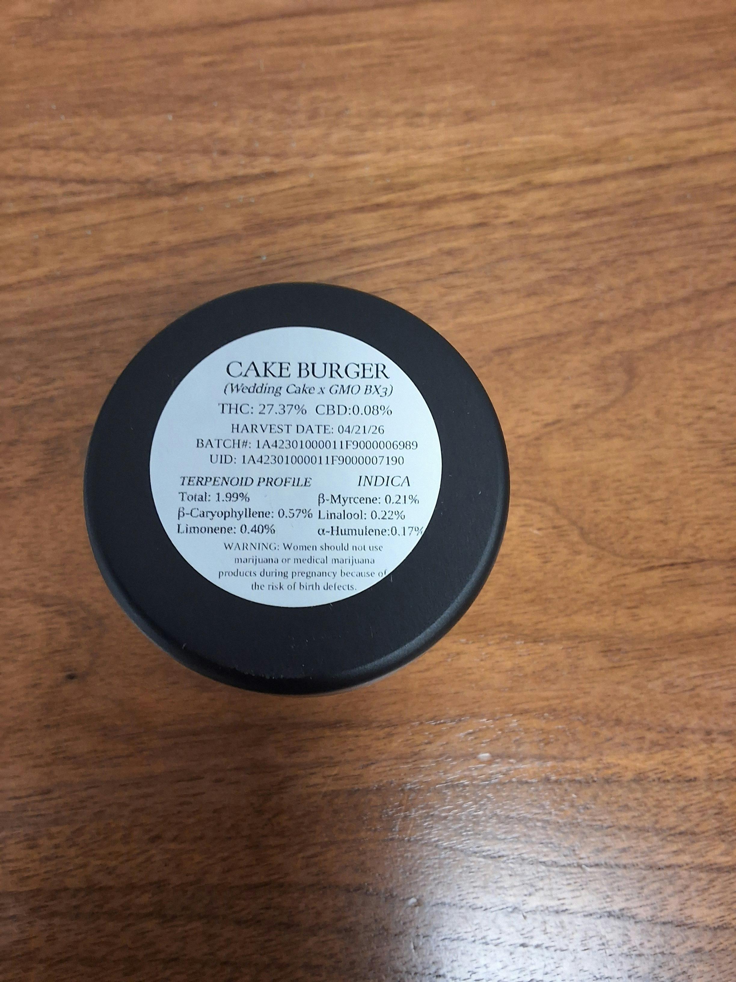 Cake Burger 3.5g 27%THC 1.99%TERP - SHC - INDICA DOM