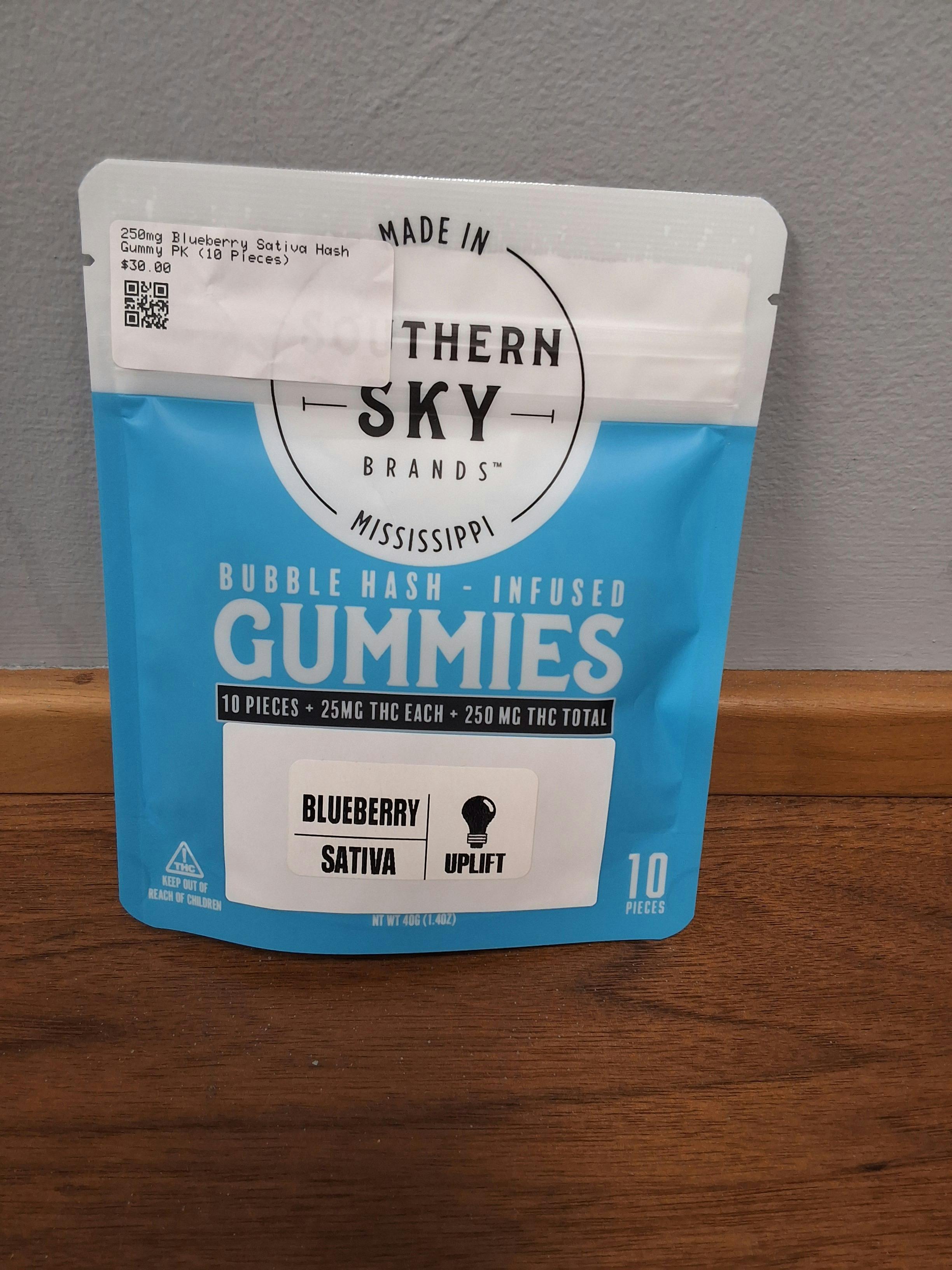 250mg Blueberry Sativa Hash Gummy PK (10 Pieces)
