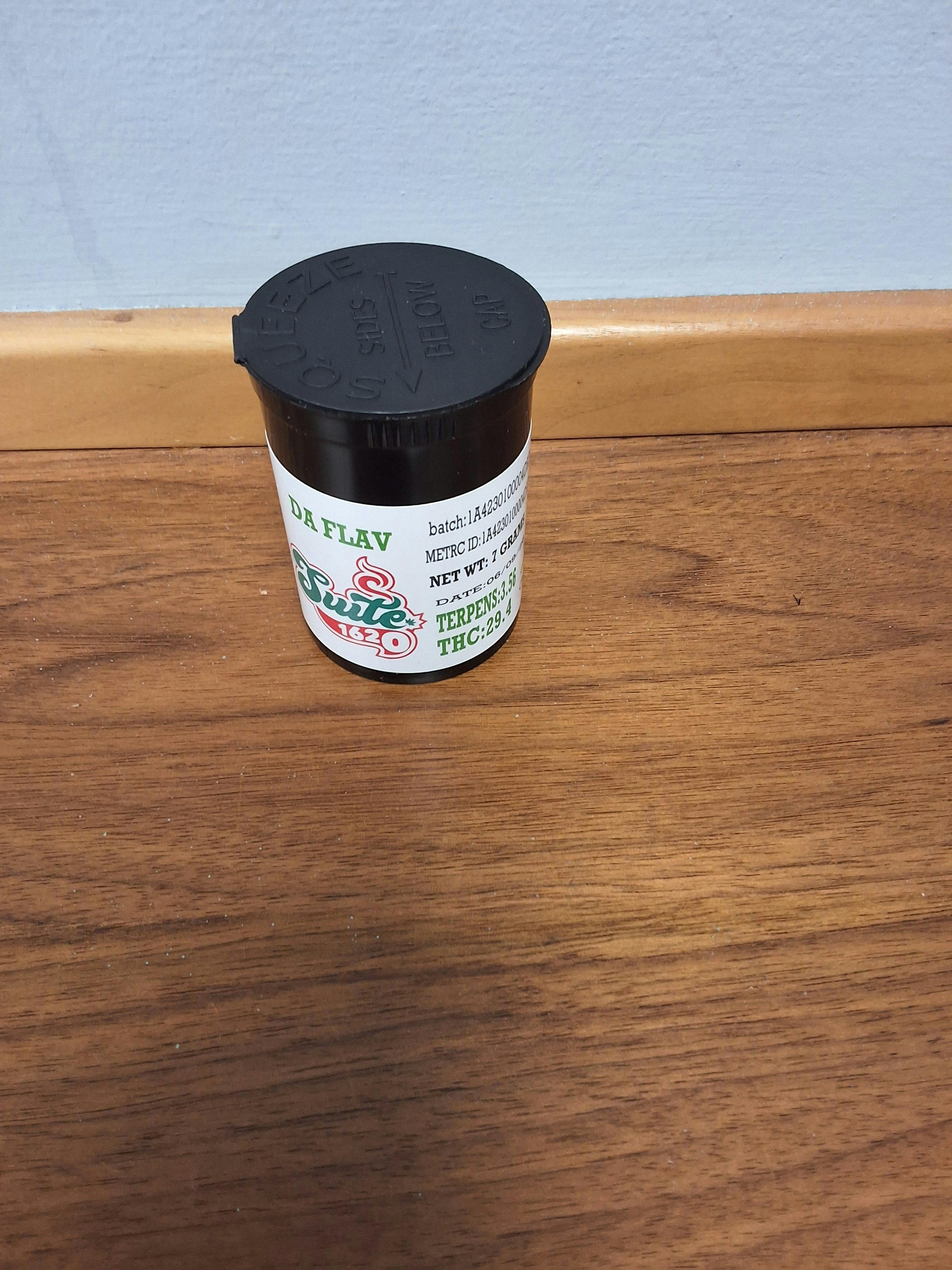 DA FLAV 7G 29.4%THC 3.56%TERP - SUITE 1620 - INDICA DOM