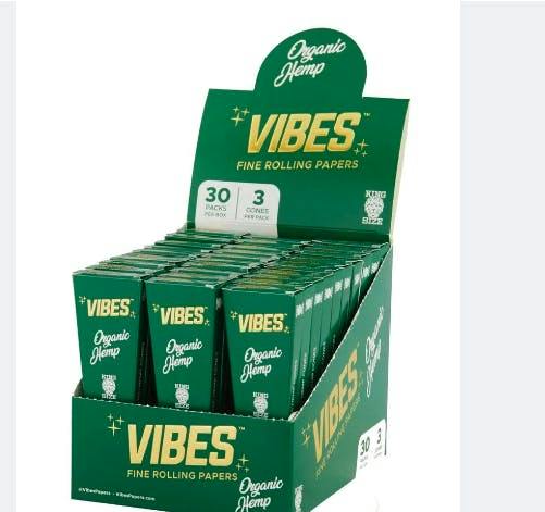 Vibes - King Size Organic Hemp Cones 3pk