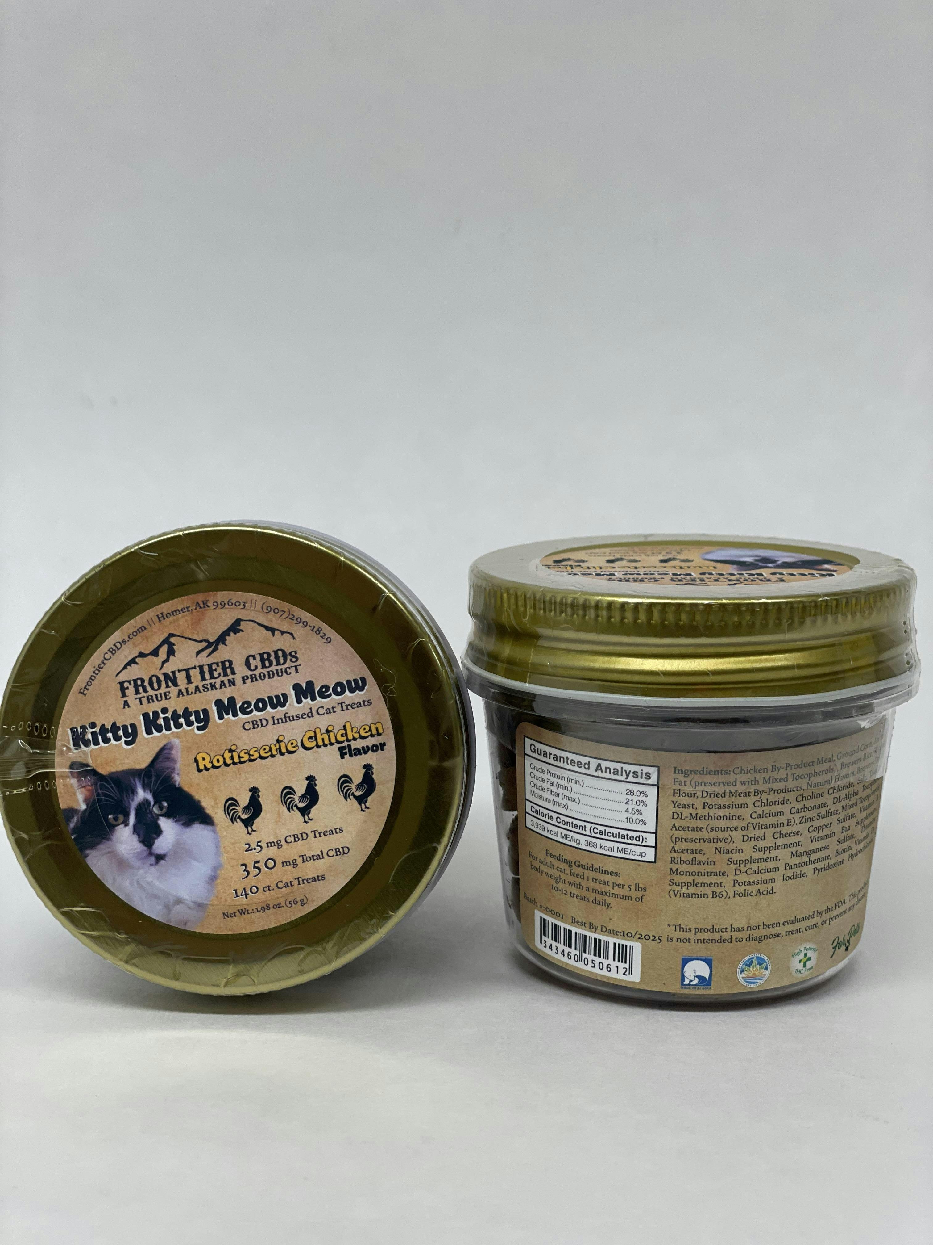Frontier CBD | Kitty Kitty Meow Meow Rotisserie Chicken Treats | 140ct 2.5mg