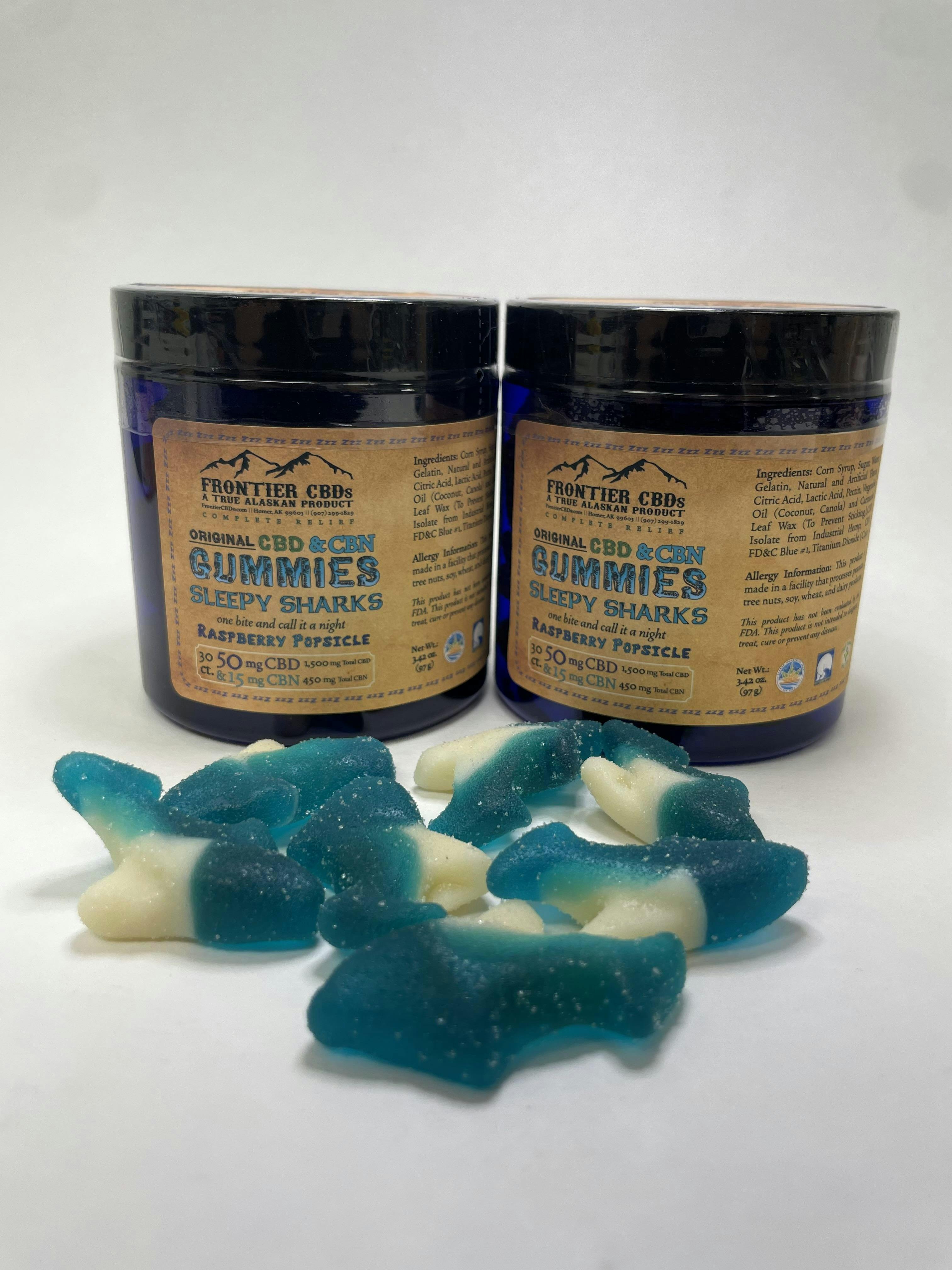 Frontier CBD | 30ct Sleepy Sharks 50mg CBD 15mg CBD | 1500 total CBD