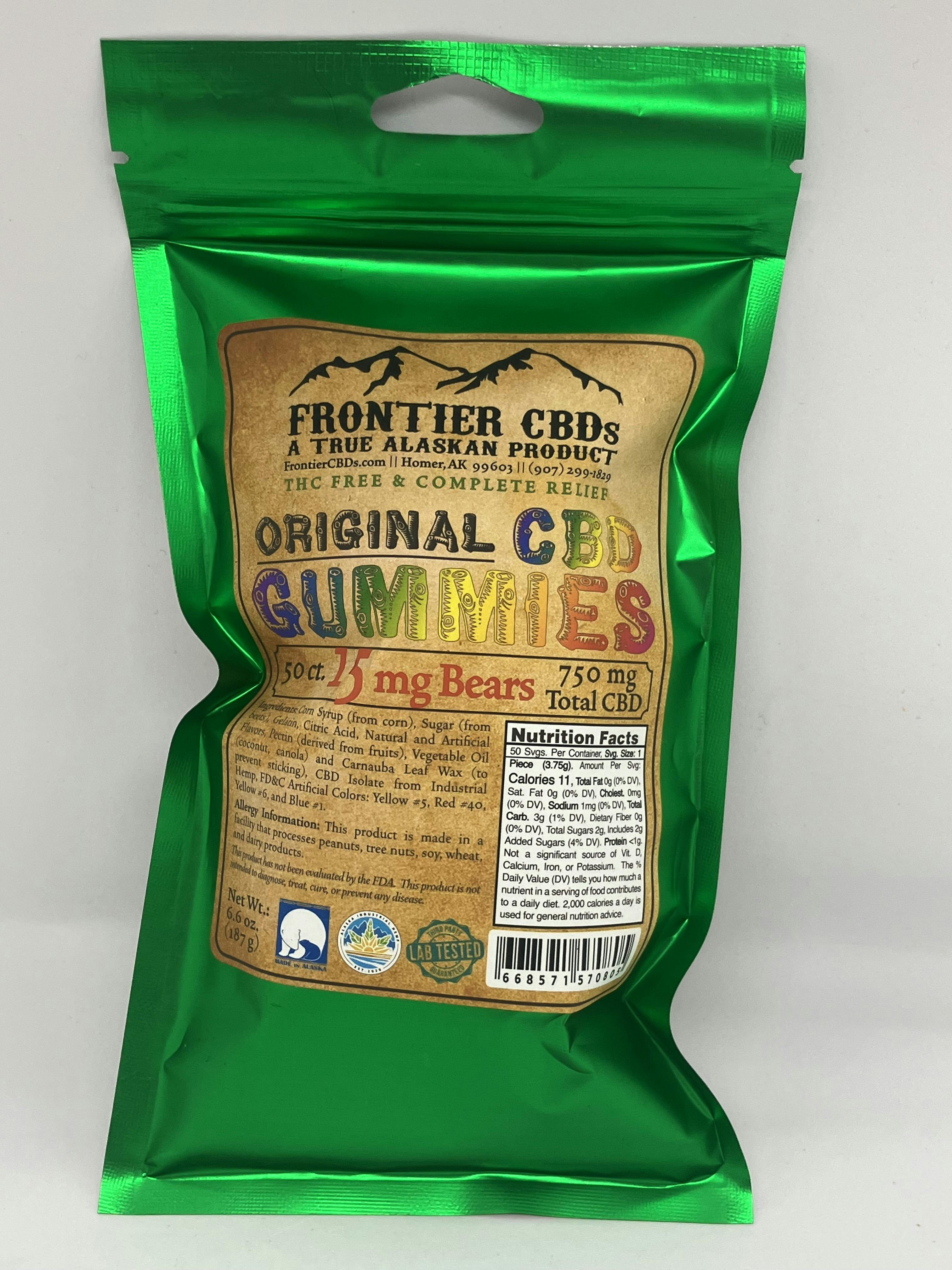 Frontier CBD's Original Bears 50ct 15mg | 750mg total