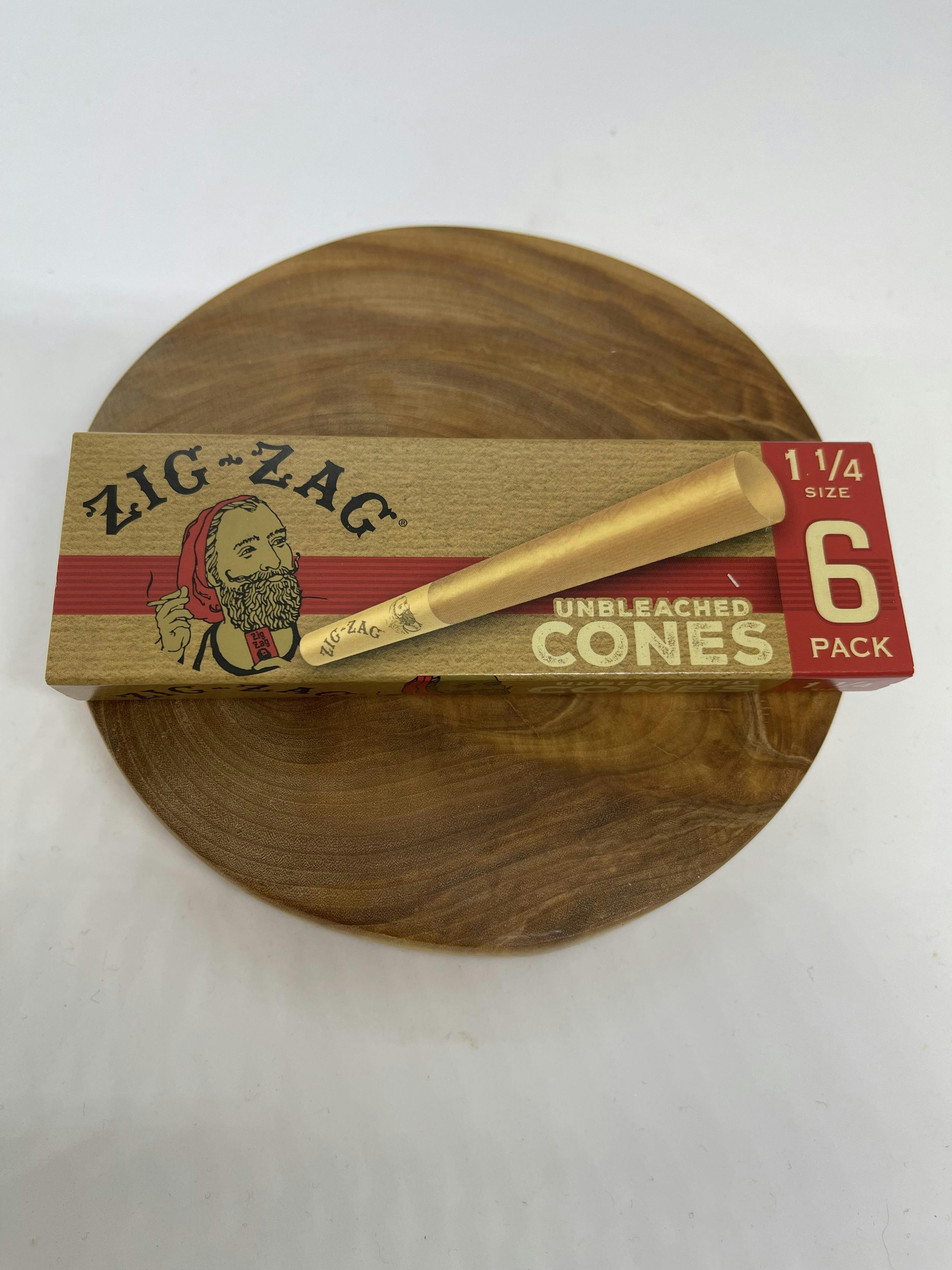 Zig Zag 1 1/4” Cones 6pk | Unbleached