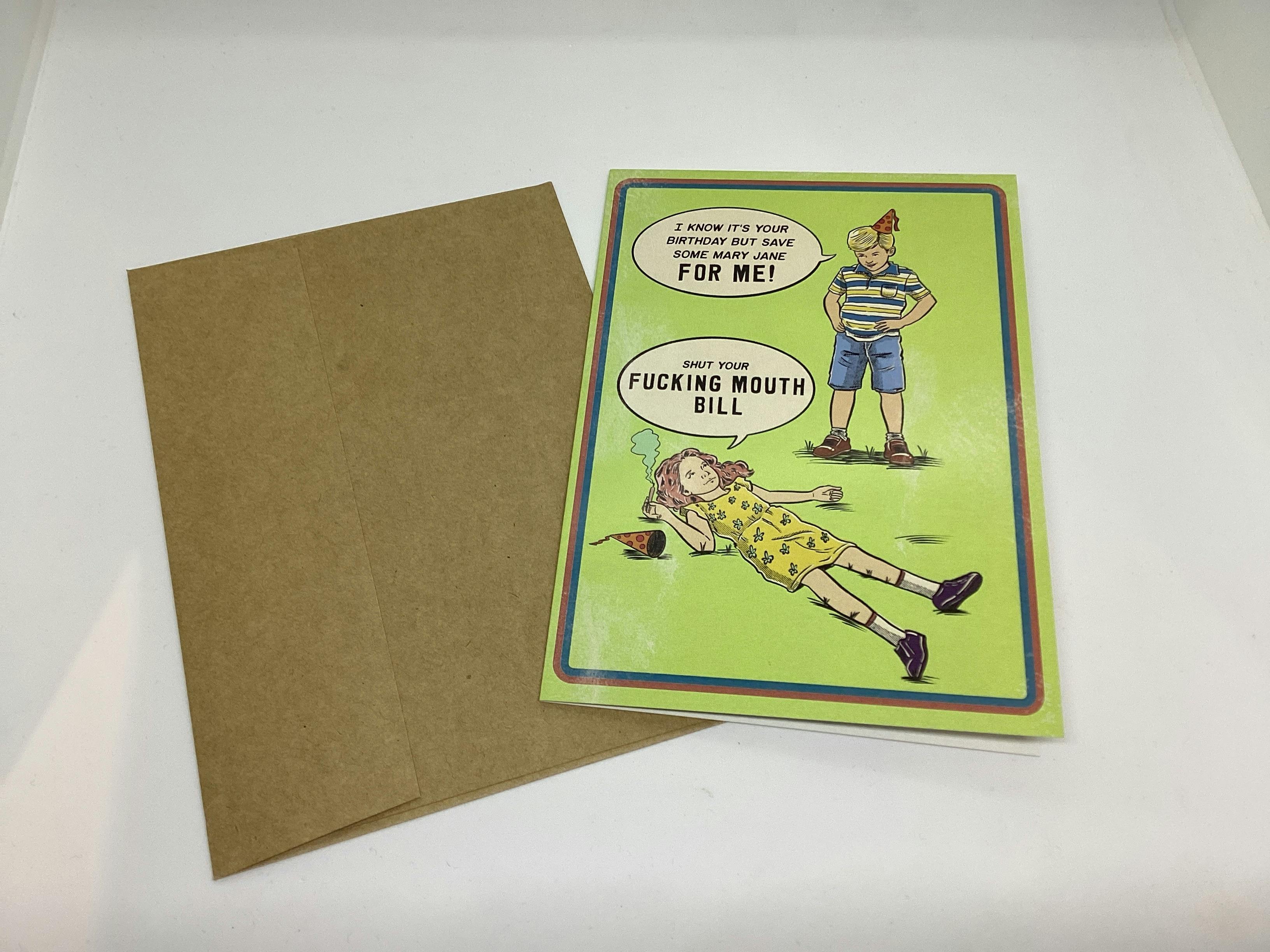 Weedy Greeting Birthday Card | Shut Your Mouth