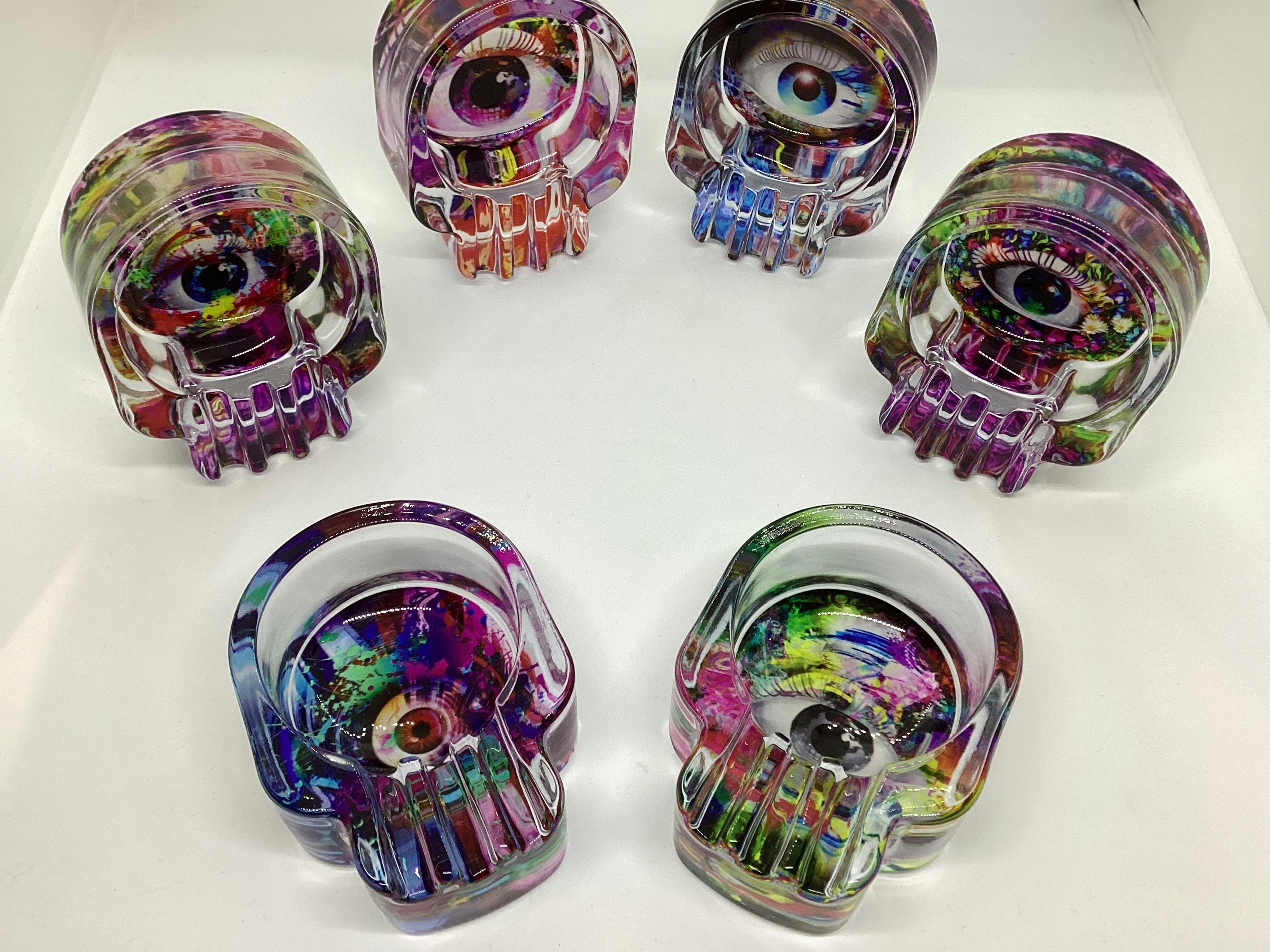 Skull Shaped Glass Ashtray