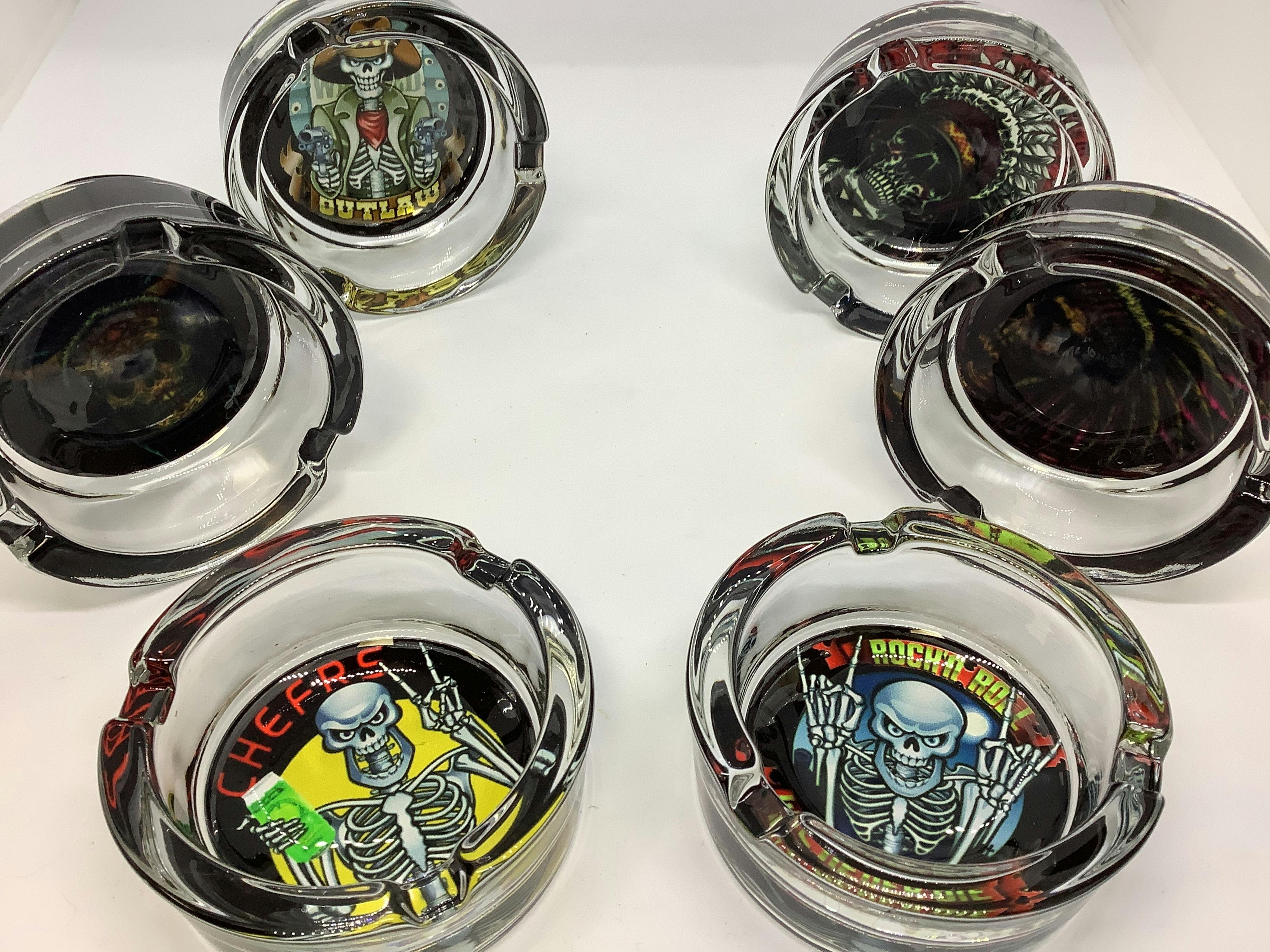 Solid Glass Ash Tray | Skeletons