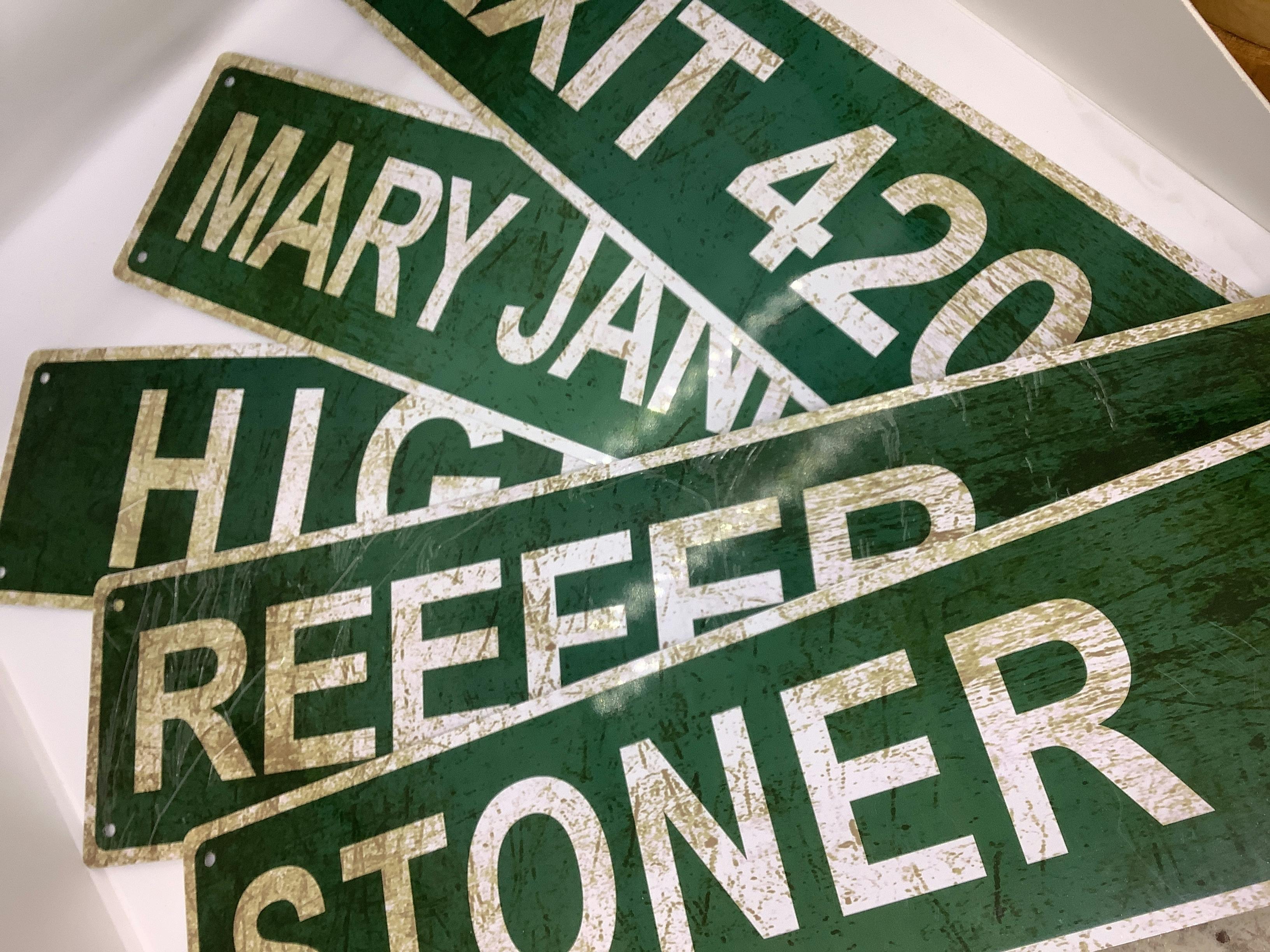 Vintage Stoner Exit Signs | Metal