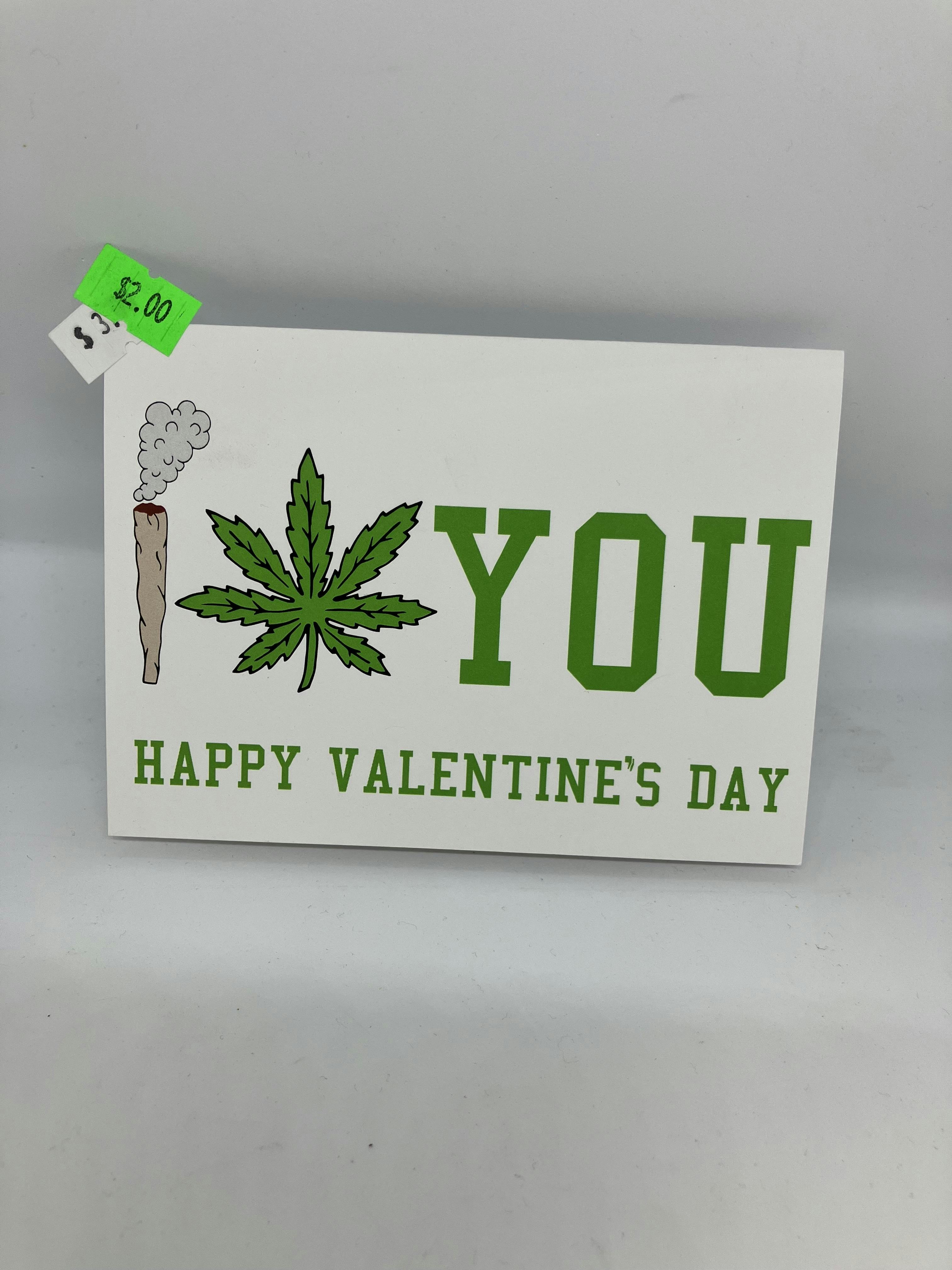 Valentines Day Card With Pot Leaf