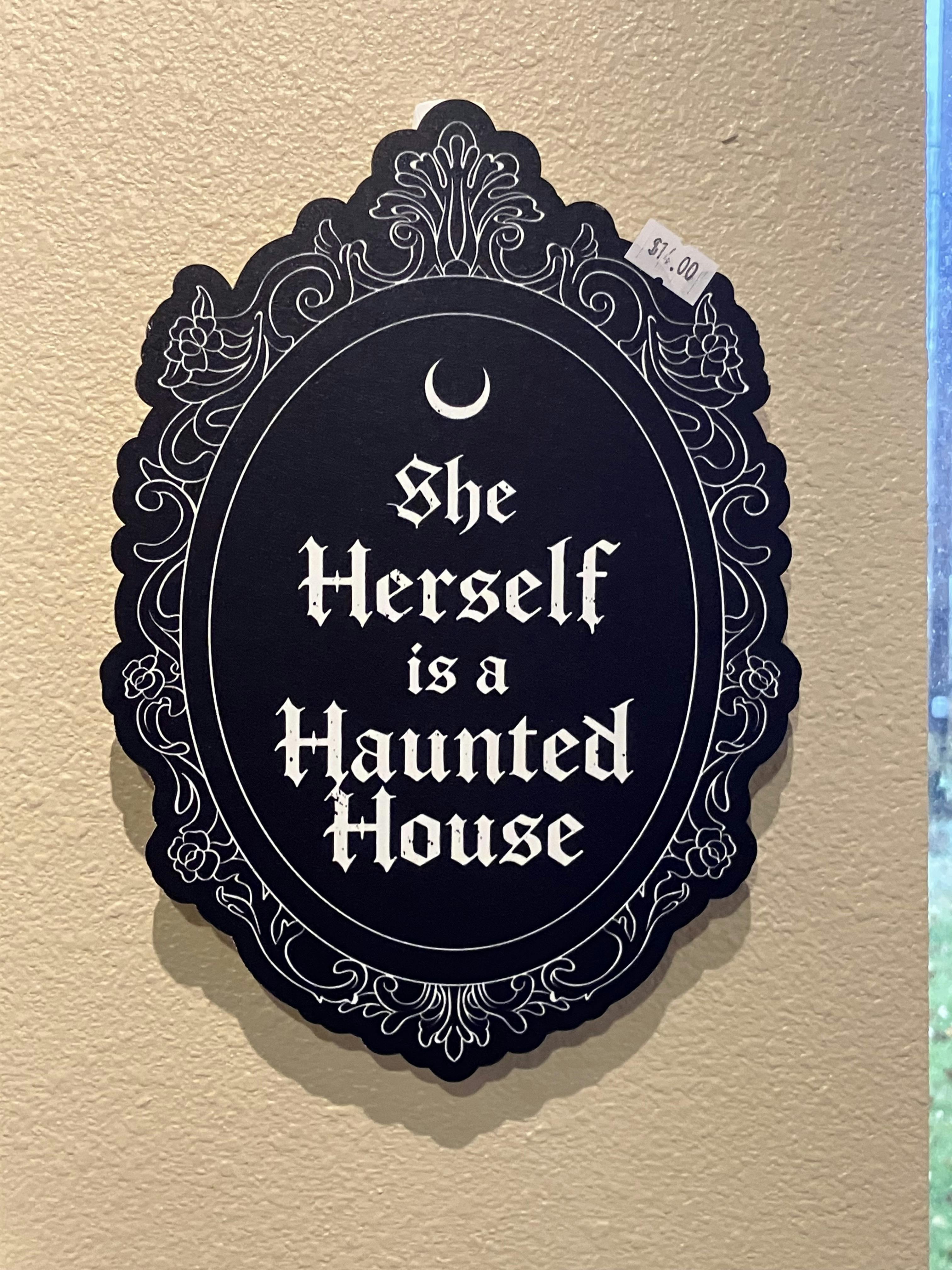 Haunted House Wooden Decor Sign