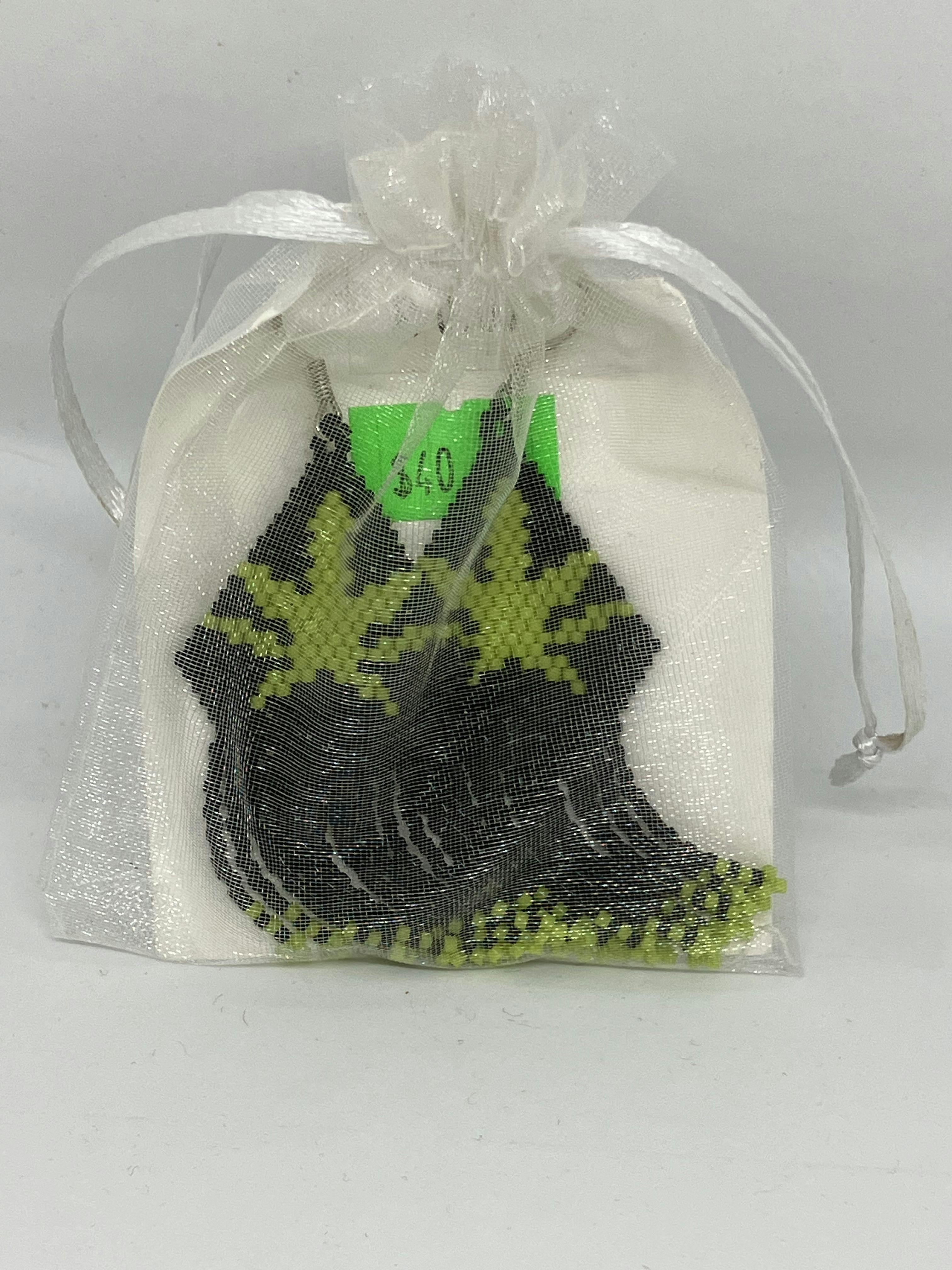 Handmade Beaded Earrings POT LEAF