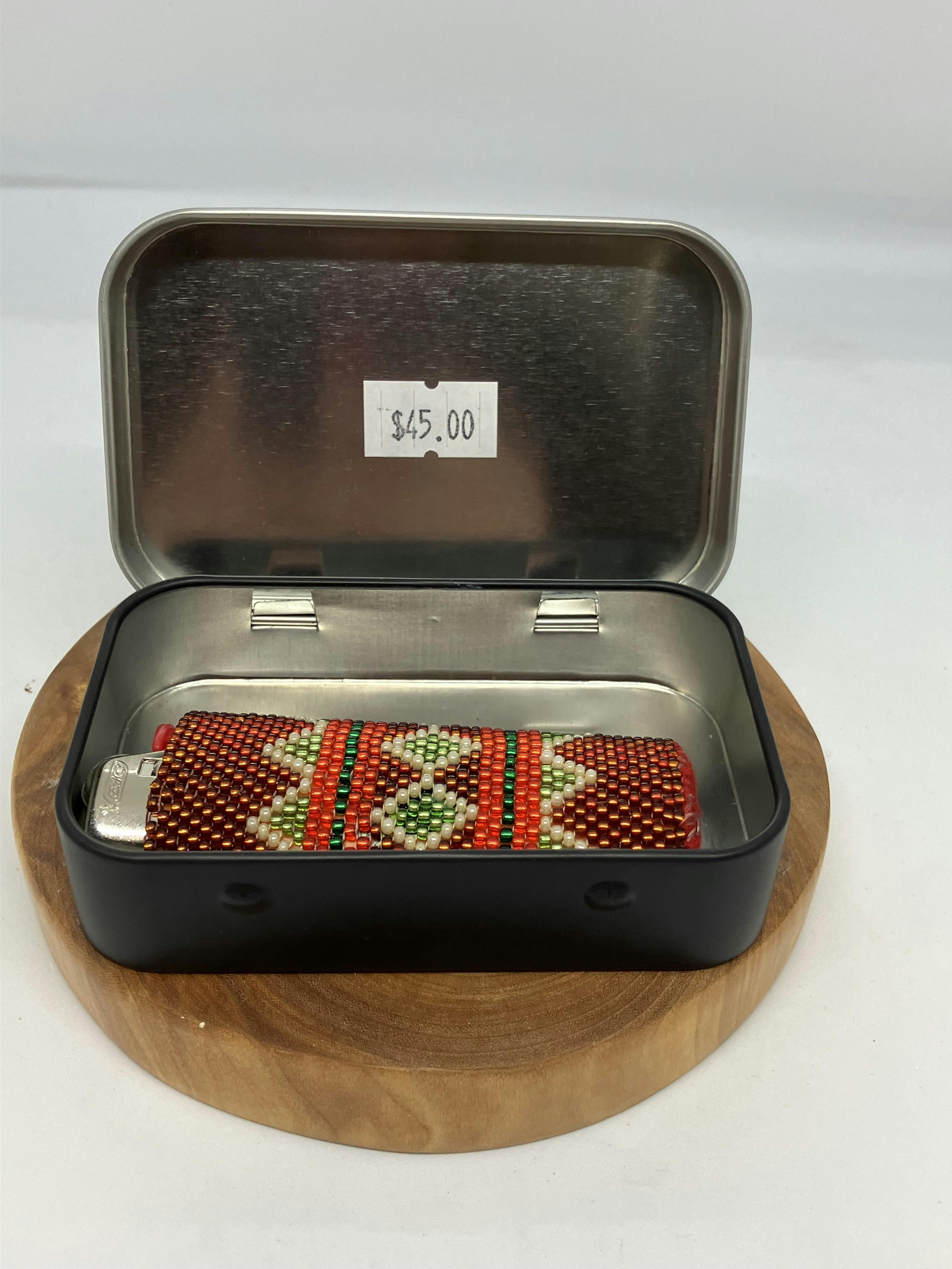 Locally Made | Beaded Lighter Case with Tin Joint Holder