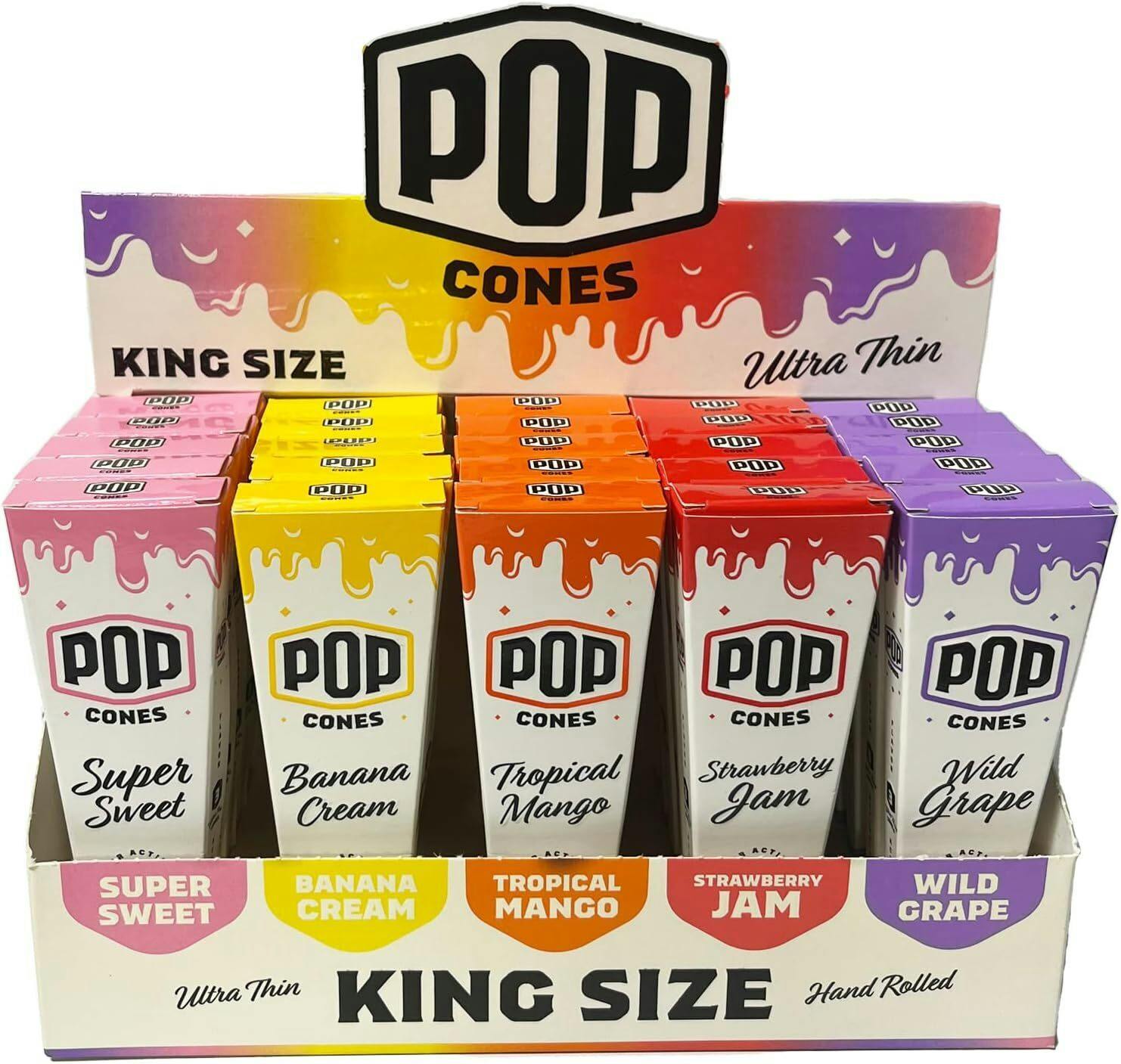 POP | ULTRA THIN King Size | Flavor Activated Cones 6pk | Wild Grape