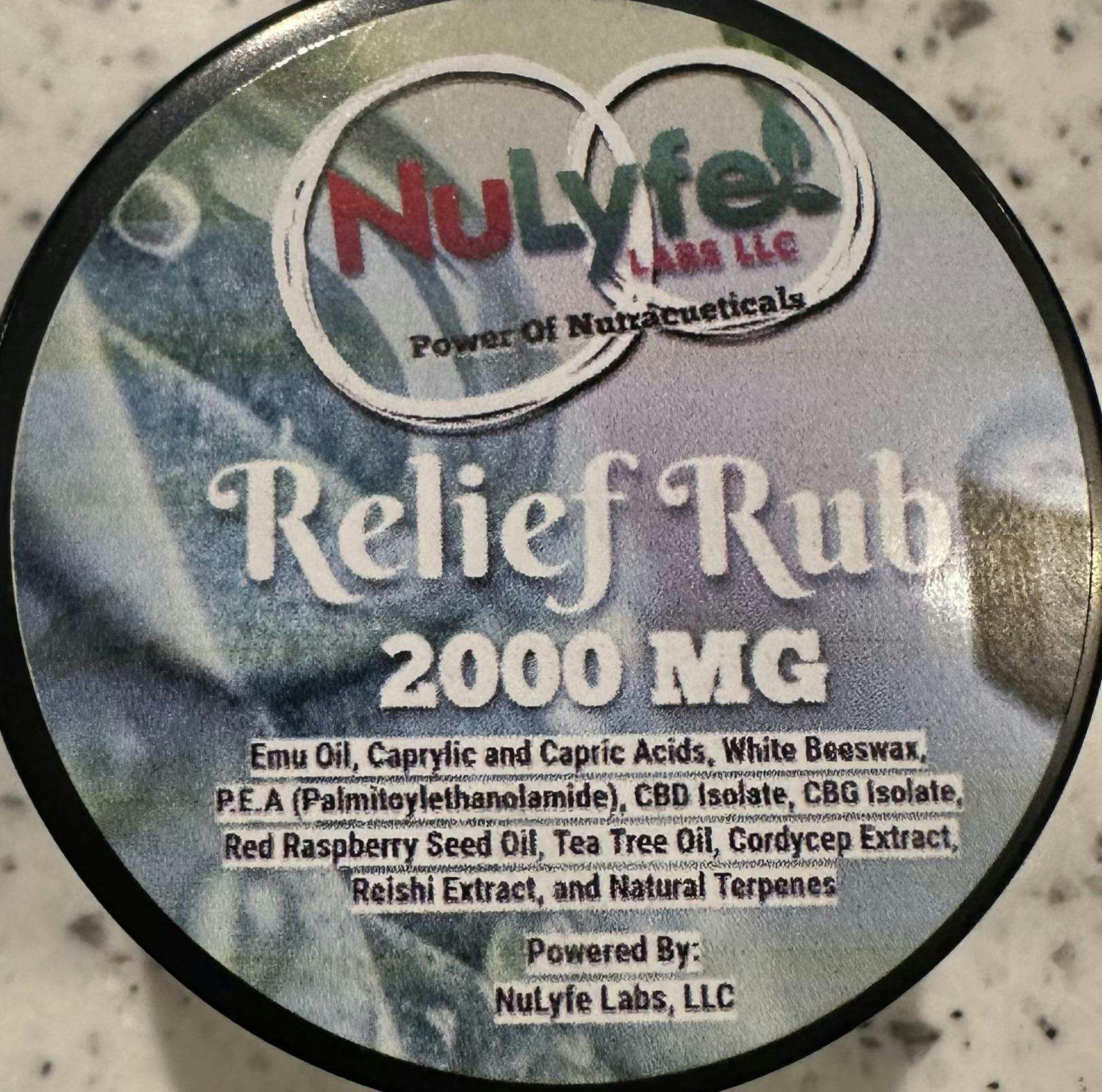 Nu-lyfe | Relief Rub 1000mg CBD | 1000mg CBG | 2000mg