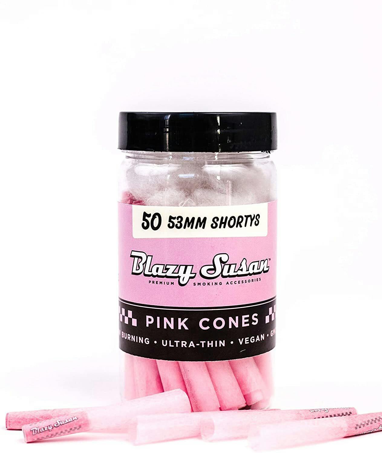 Blazy Susan 53mm Shortys 50pk Cones | Pink