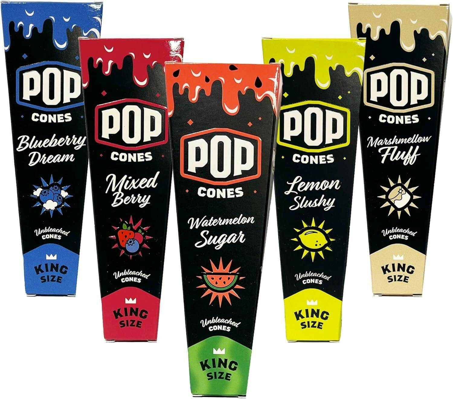 POP | UNBLEACHED King Size | Flavor Activated Cones 3pk | Marshmellow Fluff