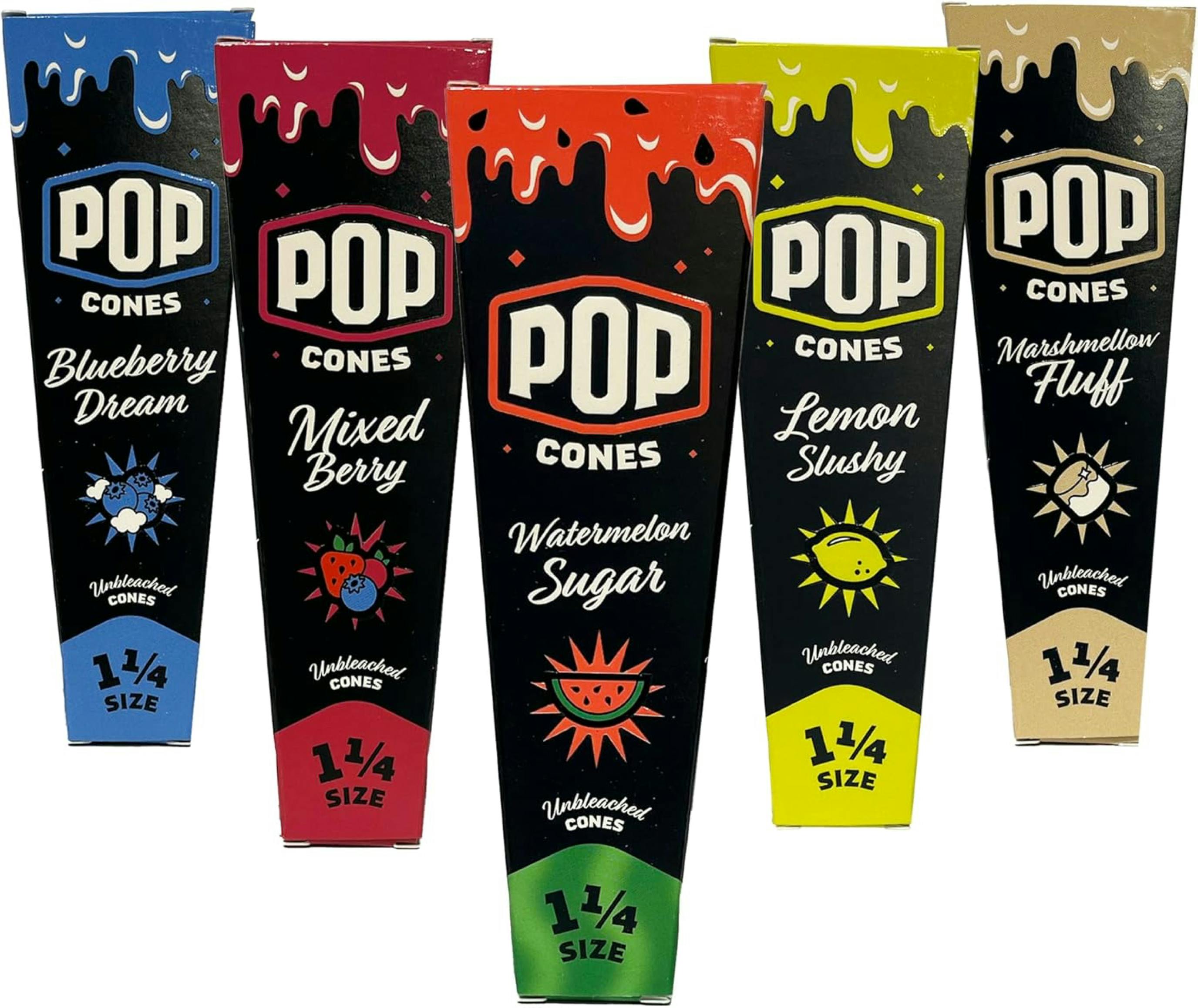 POP | UNBLEACHED 1 1/4” | Flavor Activated Cones 6pk | Marshmellow Fluff