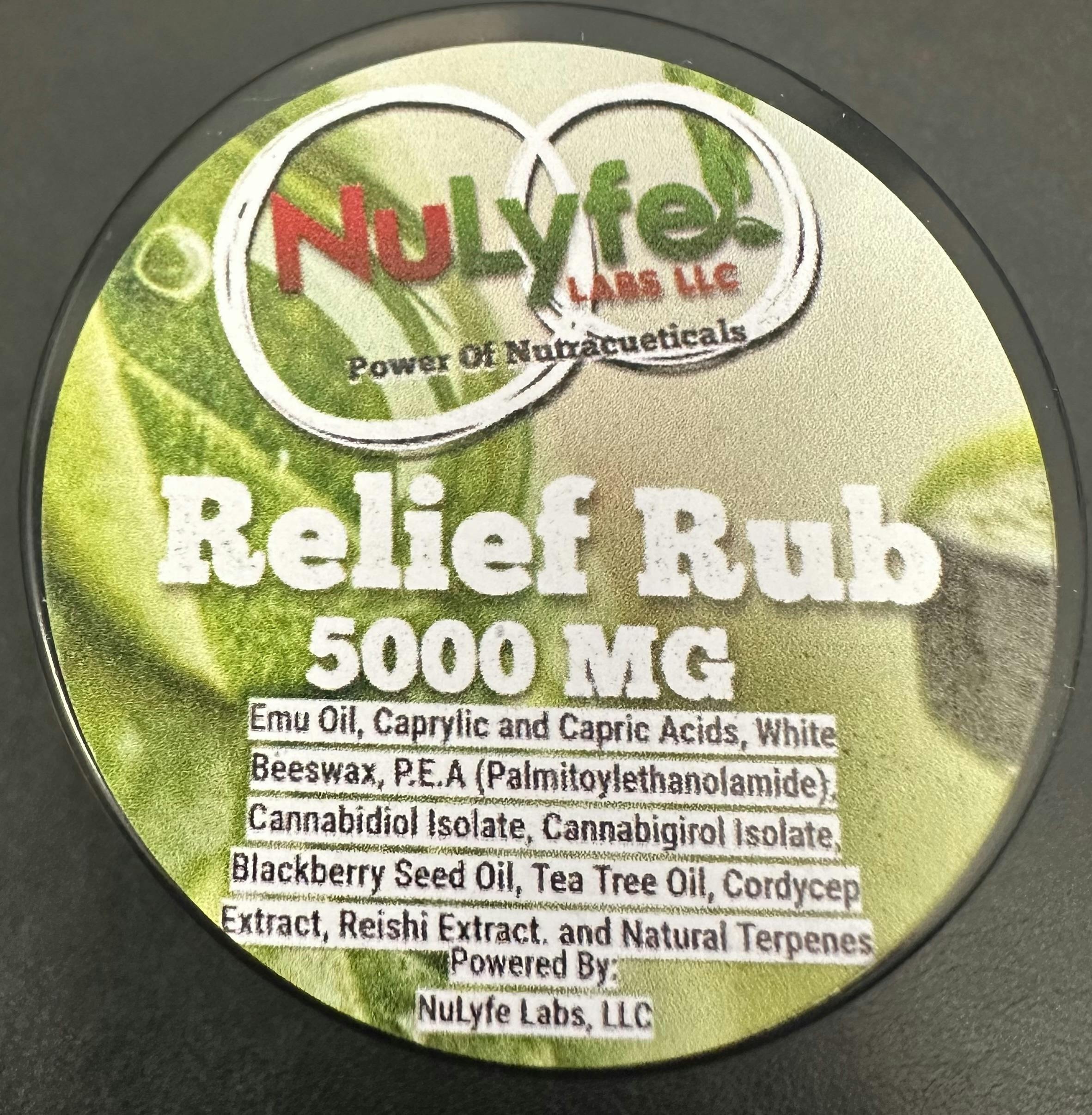 NuLyfe | Relief Rub 2500mg CBD 2500mg CBG | 5000mg Total