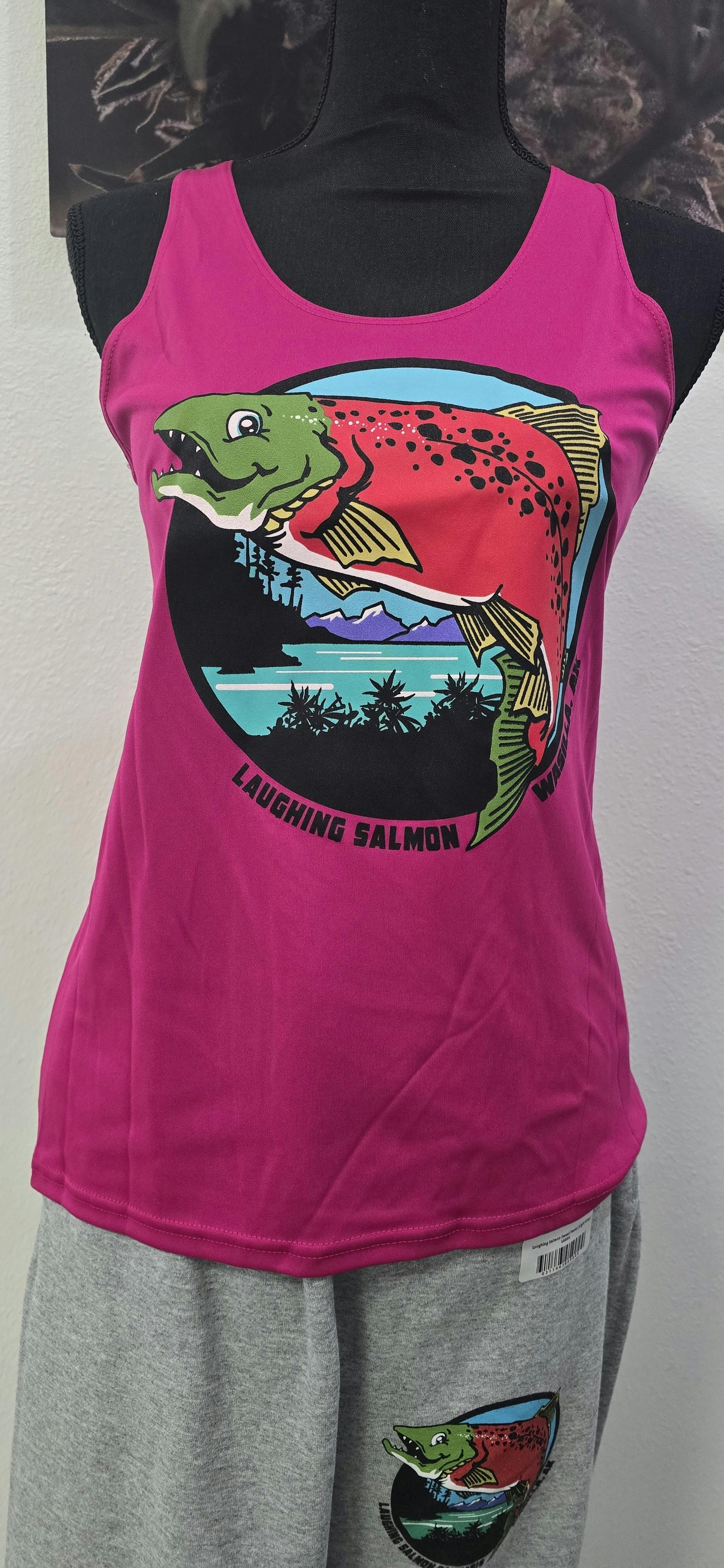 Laughing Salmon Tank Top | Front Logo | Fuchsia | XXL