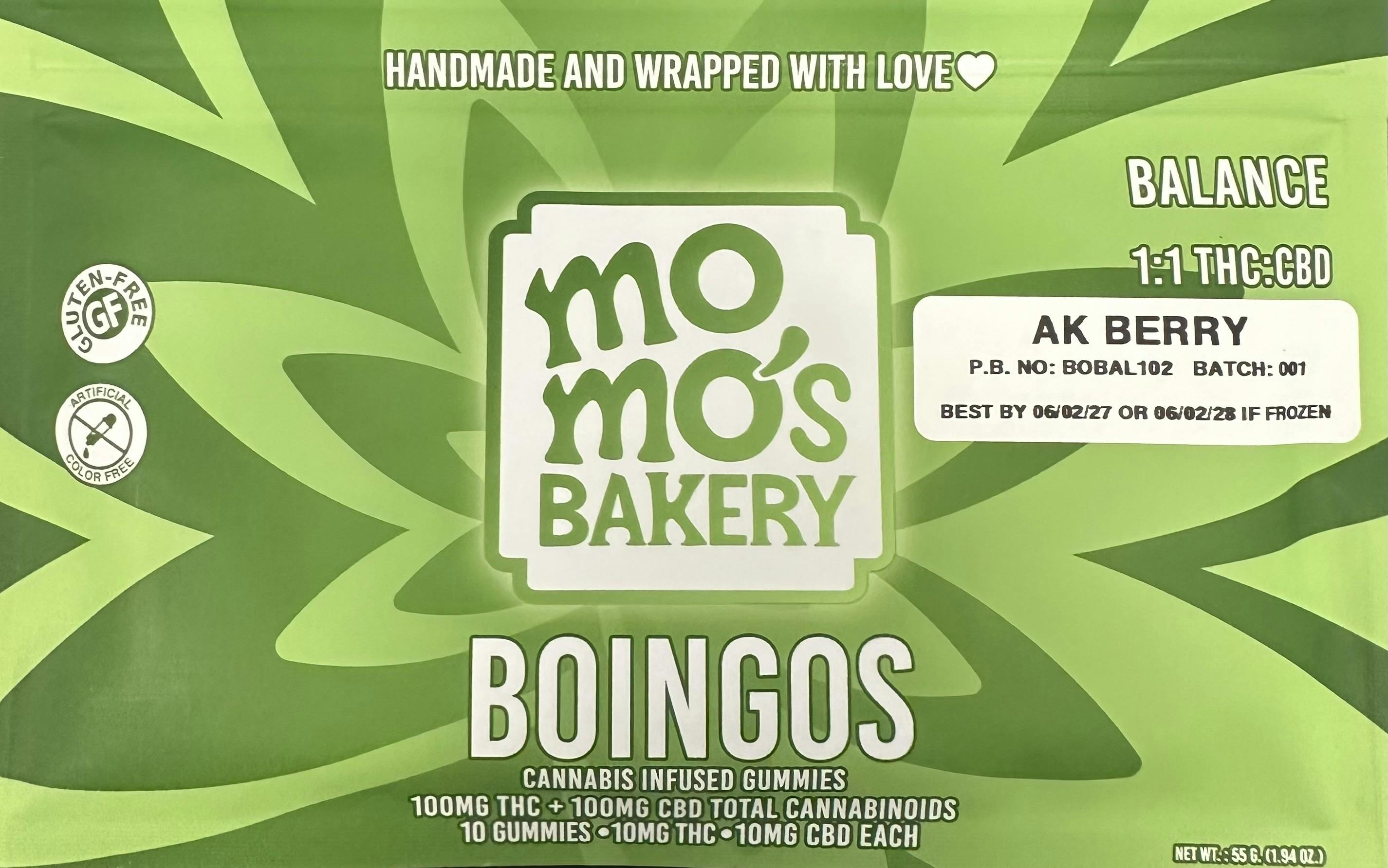 Momo's | 1:1 Balance AK Berry Gummies | 100mg THC+CBD 21619