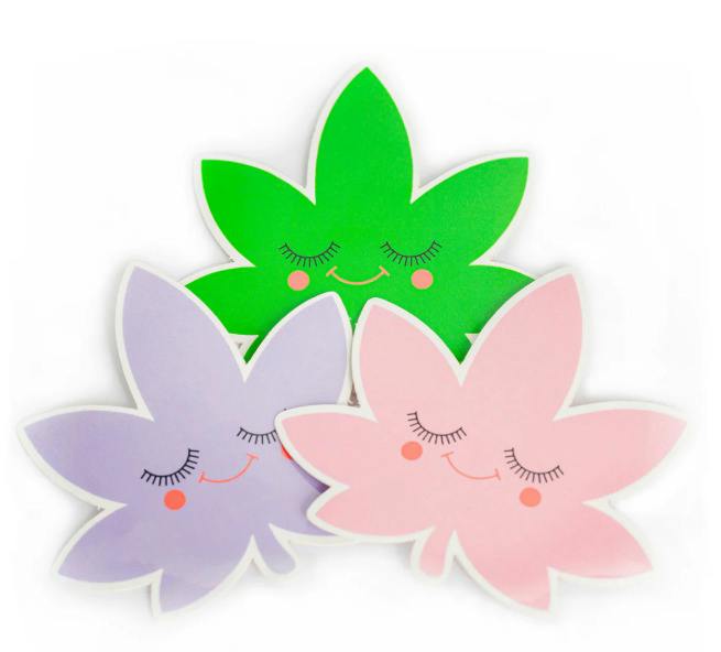 Jungle Boys Clothing | Happy Leaf Sticker (Purple) at Jungle Boys