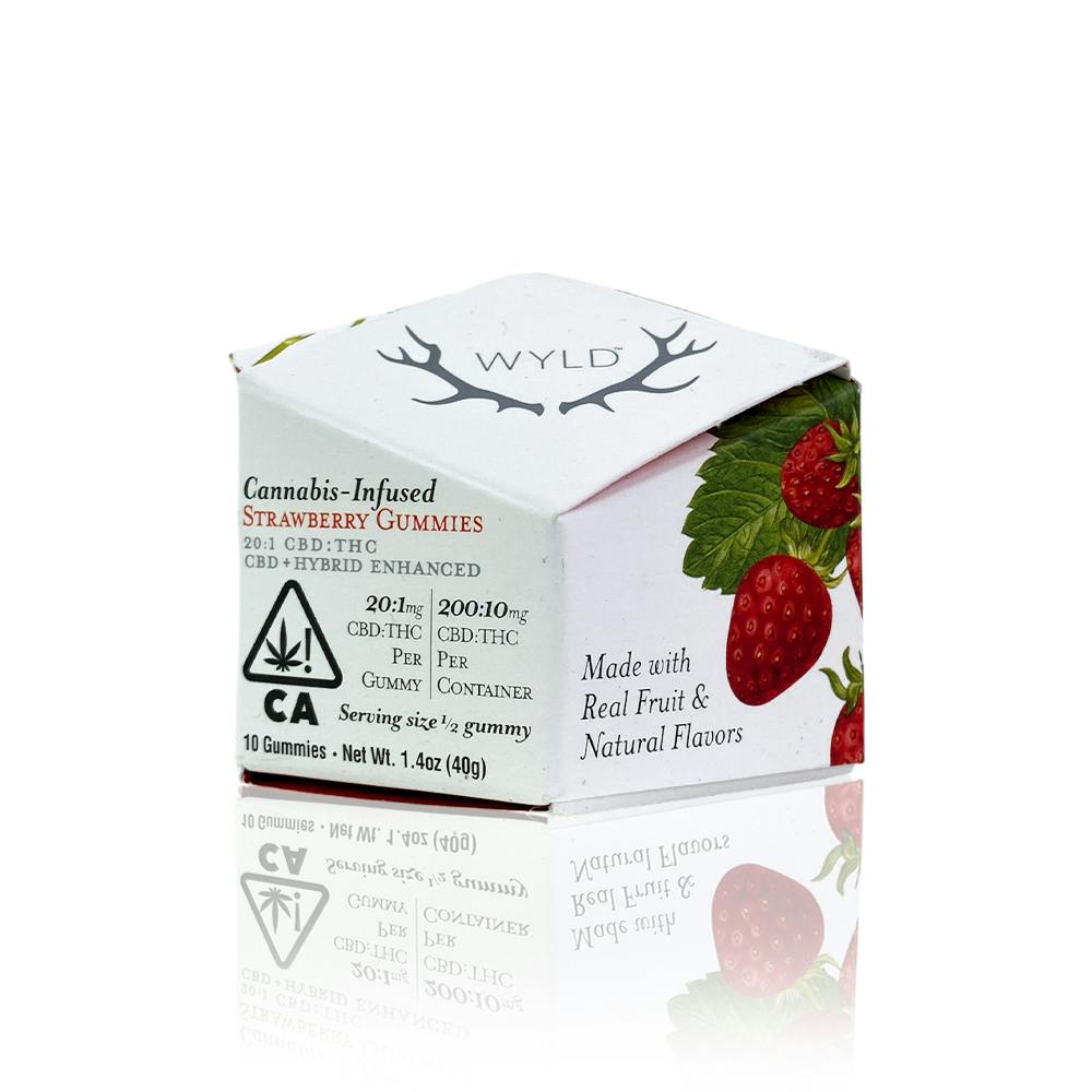 Strawberry 20:1 CBD:THC Hybrid Enhanced Gummies | 200mg | 10ct | 20mg/ea