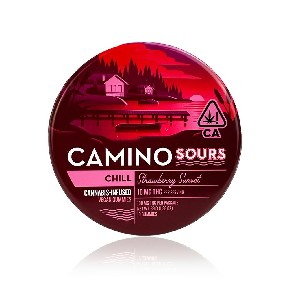 Chill | Strawberry Sunset Sours Gummies | 100mg | 10ct | 10mg/ea