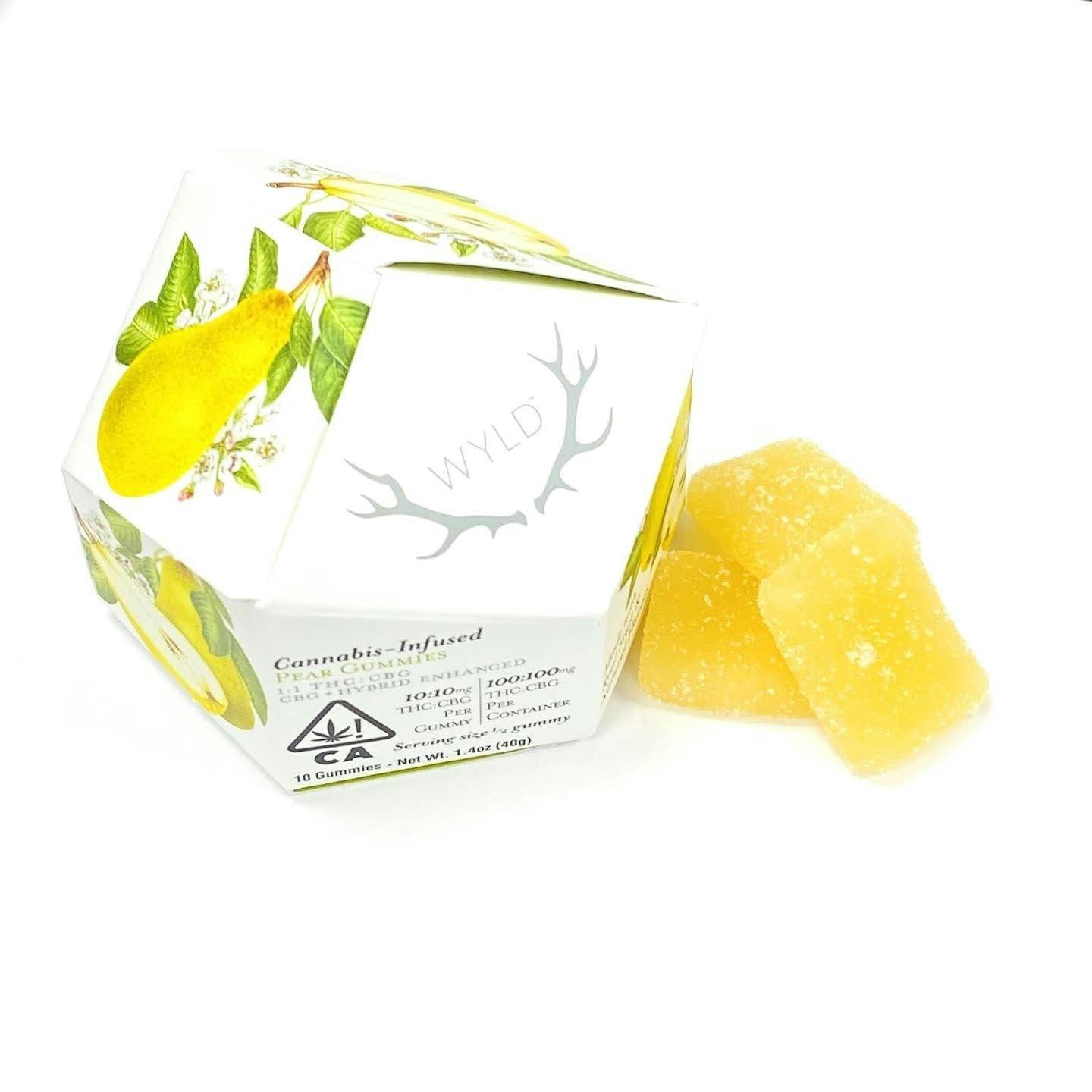 Pear 1:1 THC:CBG Hybrid Enhanced Gummies | 100mg | 10ct | 10mg/ea