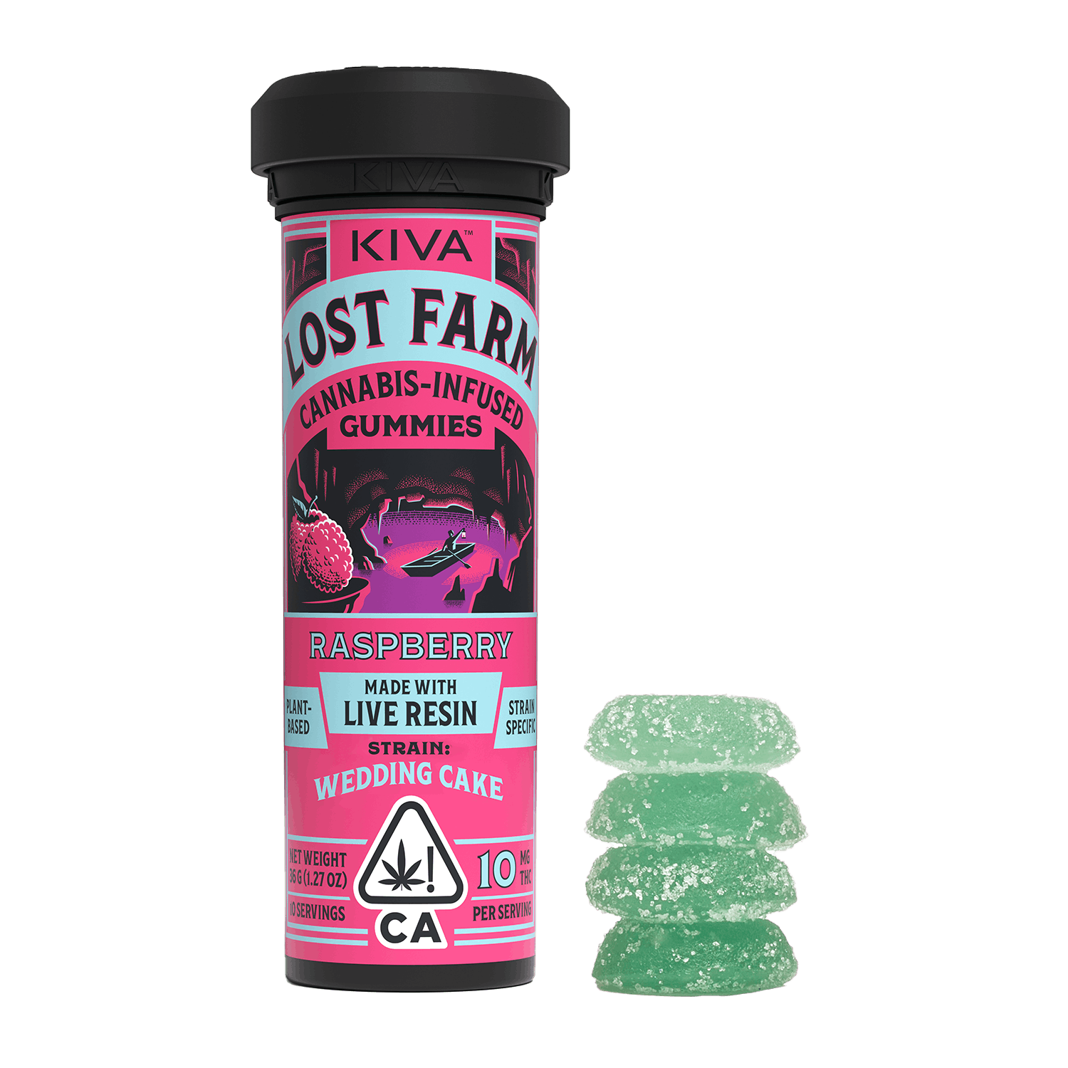Raspberry 'Wedding Cake' Live Resin Gummies | 100mg | 10ct | 10mg/ea