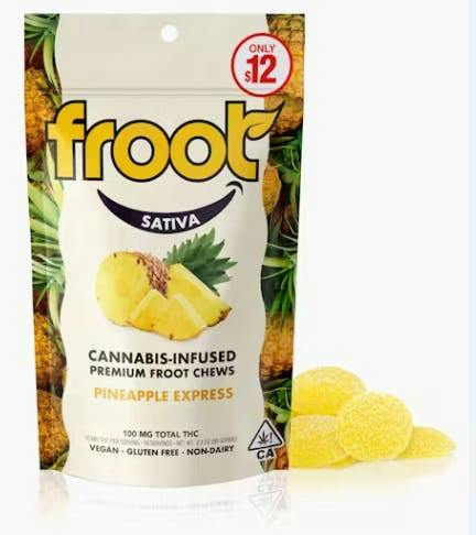 Froot | Pineapple Express Gummies | 100mg | 10ct | 10mg/ea