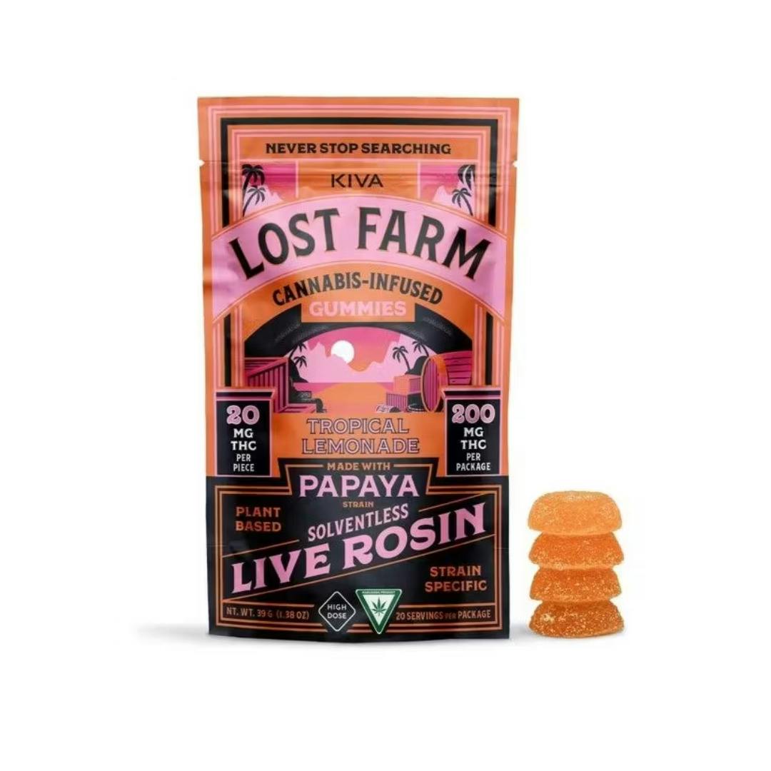 Lost Farm | Tropical Lemonade X Papaya Live Rosin Gummies | 20x10mg