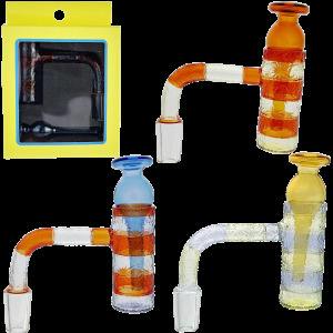 Glass - ($15) 14mm Male 90° Two-Tone Etched Encalmo Banger Box Set