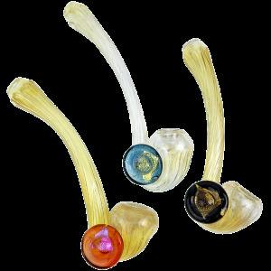 Glass - ($45) 7" Element Silver Fume Gandalf Pipe w/ Marble Cab