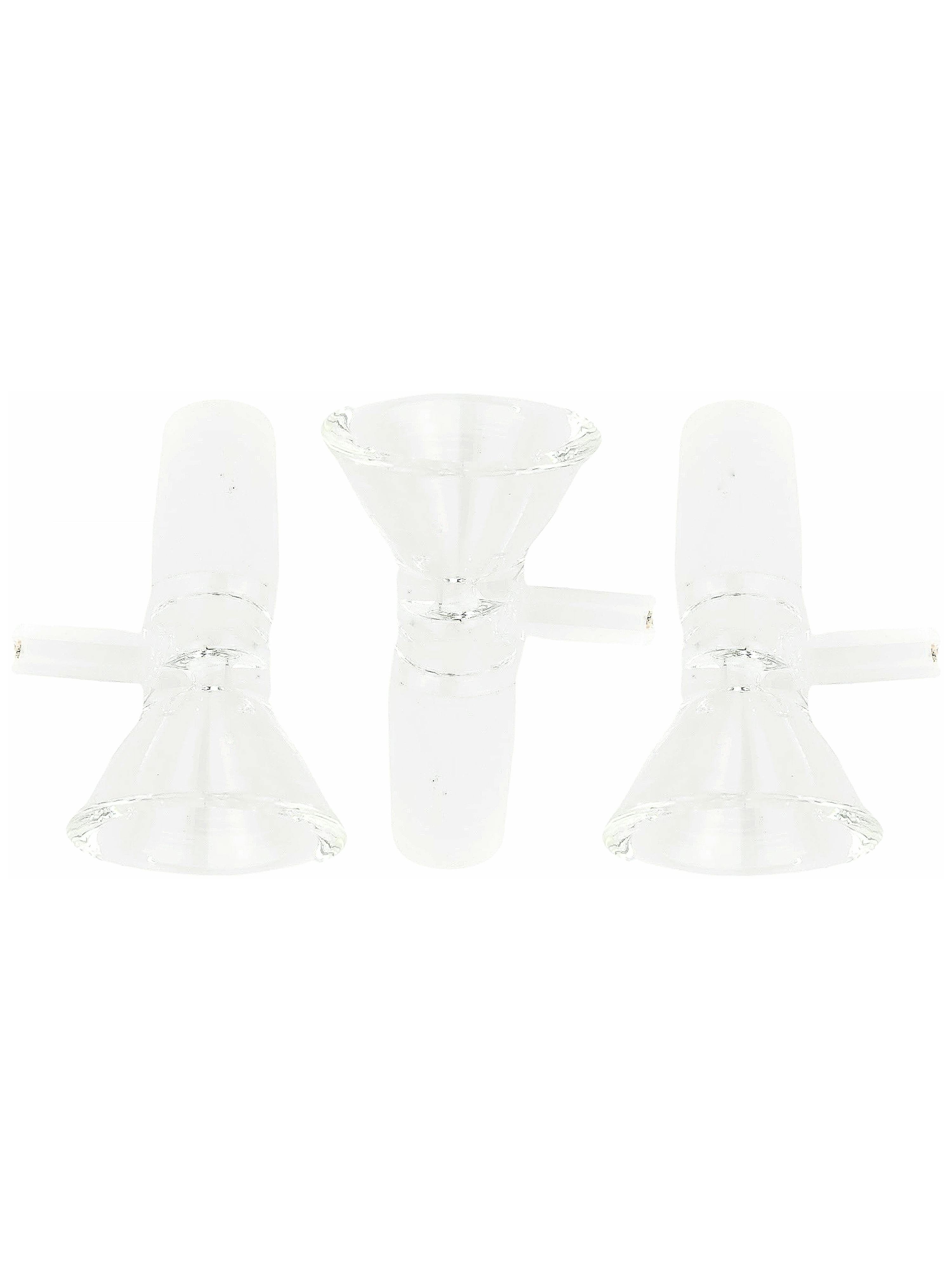 Glass - ($5) 2" 14mm Clear Flower Bowl