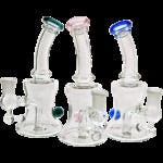 Glass - ($30) 6″ Color Lip w/ Marble Hourglass Rig